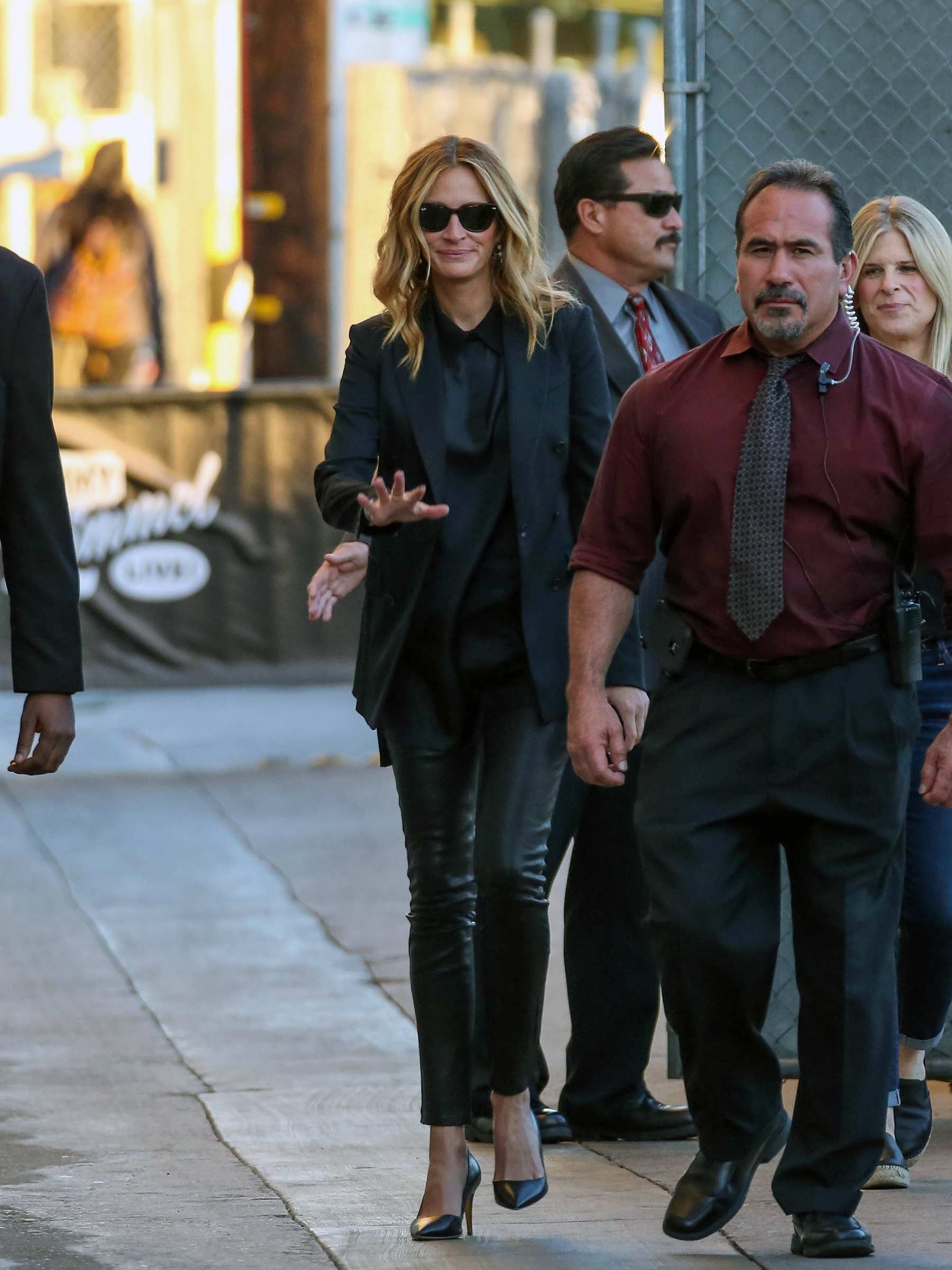 Julia Roberts is seen at Jimmy Kimmel Live