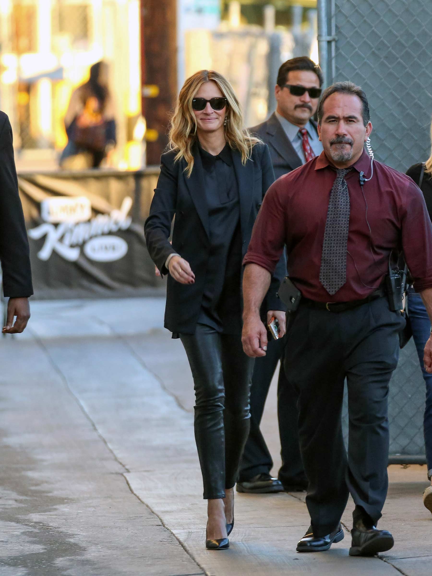 Julia Roberts is seen at Jimmy Kimmel Live