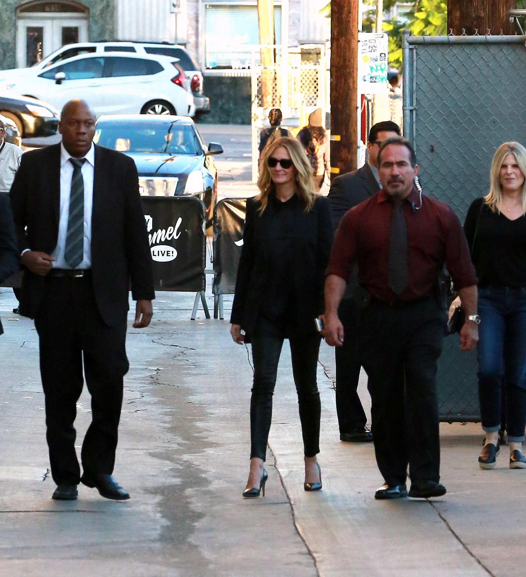 Julia Roberts is seen at Jimmy Kimmel Live