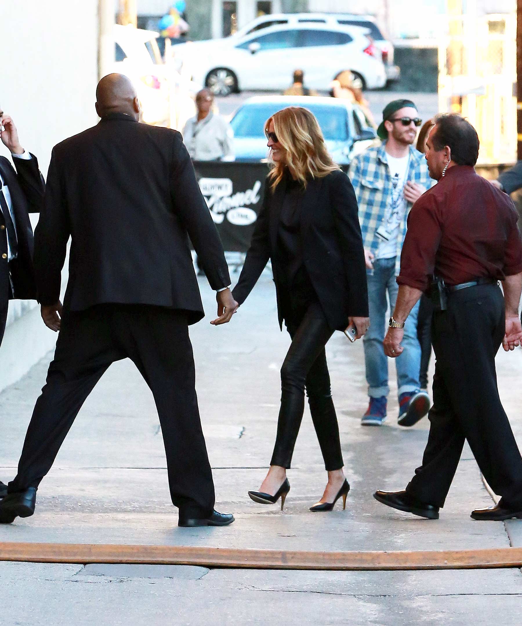 Julia Roberts is seen at Jimmy Kimmel Live