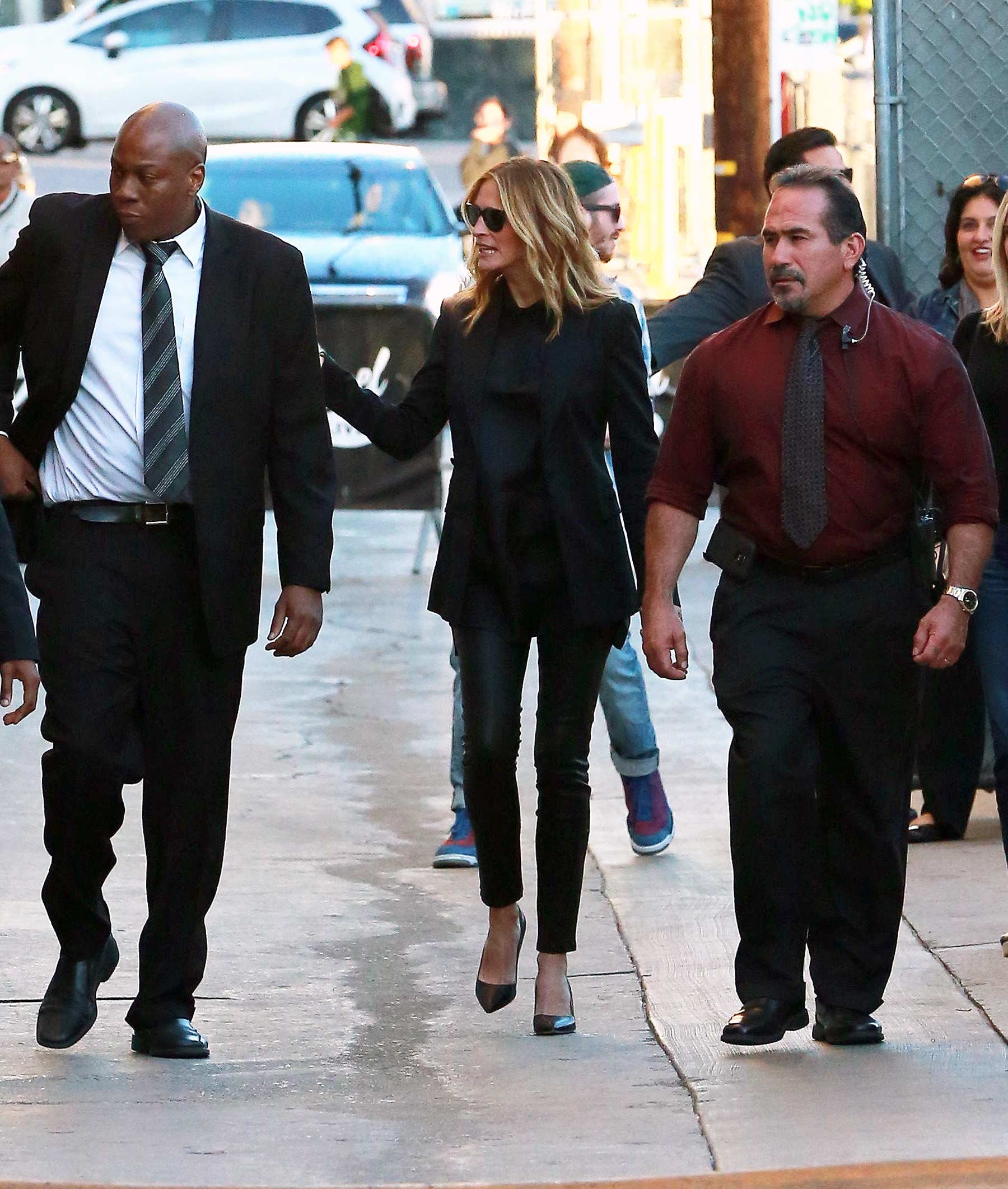 Julia Roberts is seen at Jimmy Kimmel Live