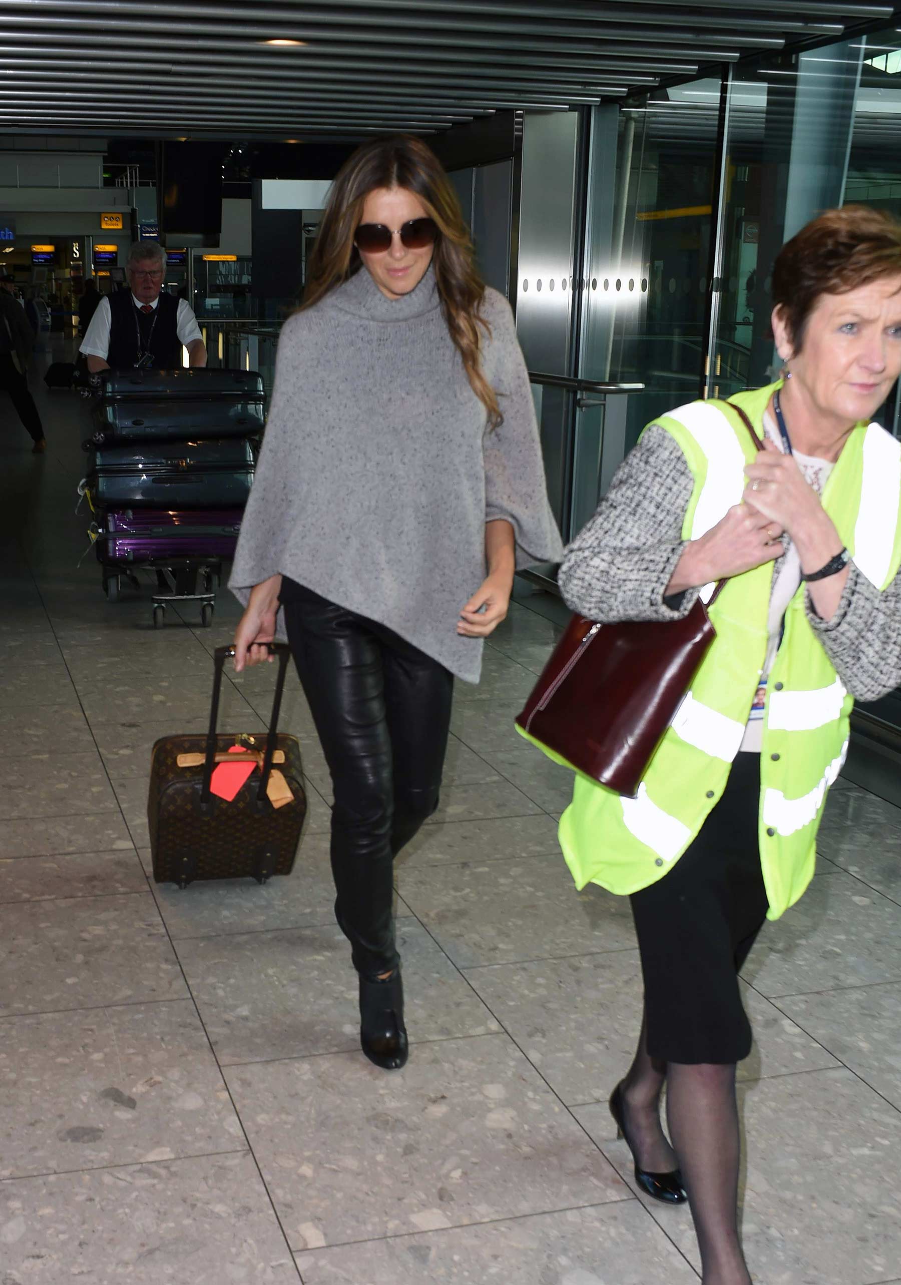 Elizabeth Hurley seen at Heathrow airport