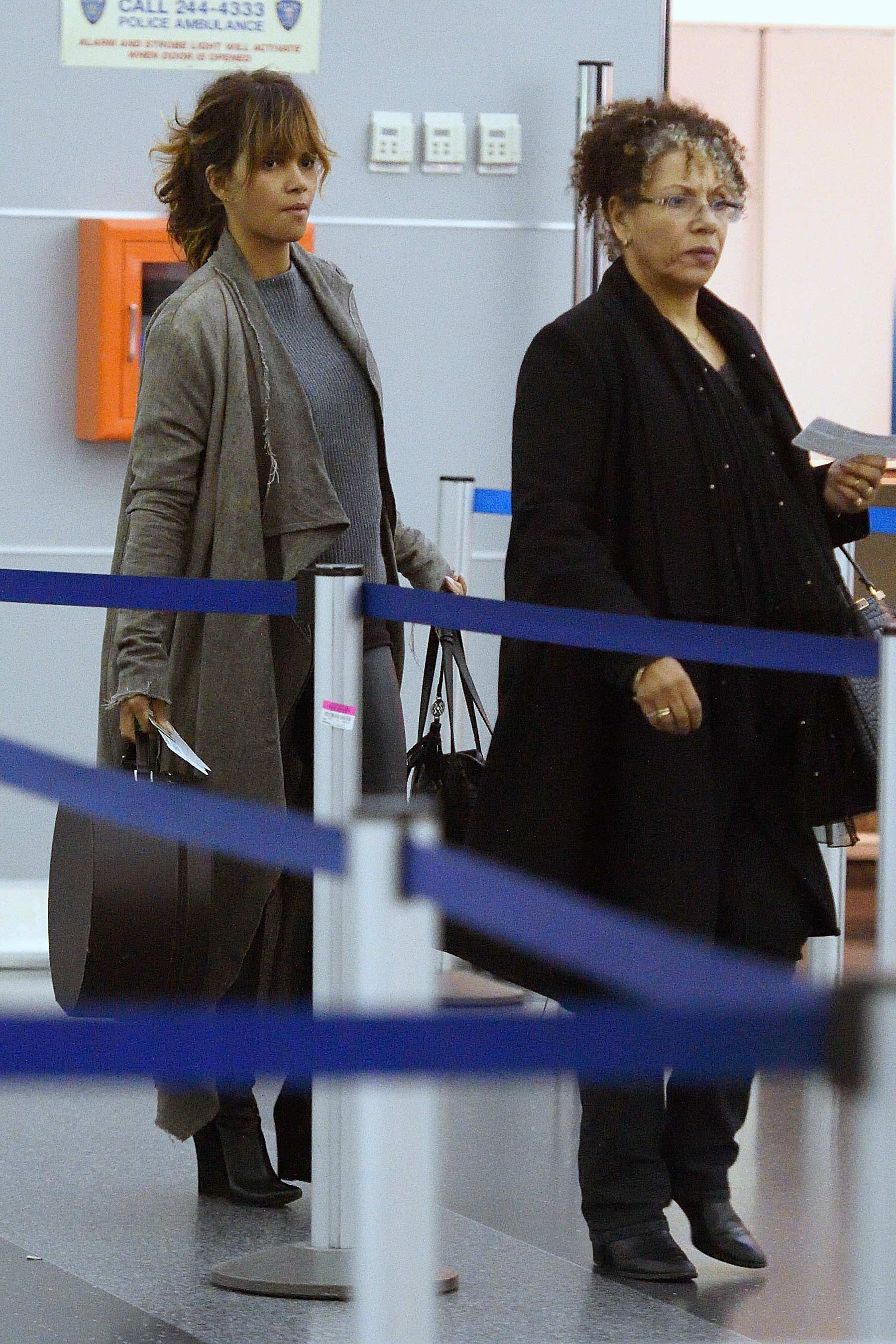 Halle Berry arrives to catch a flight at JFK airport