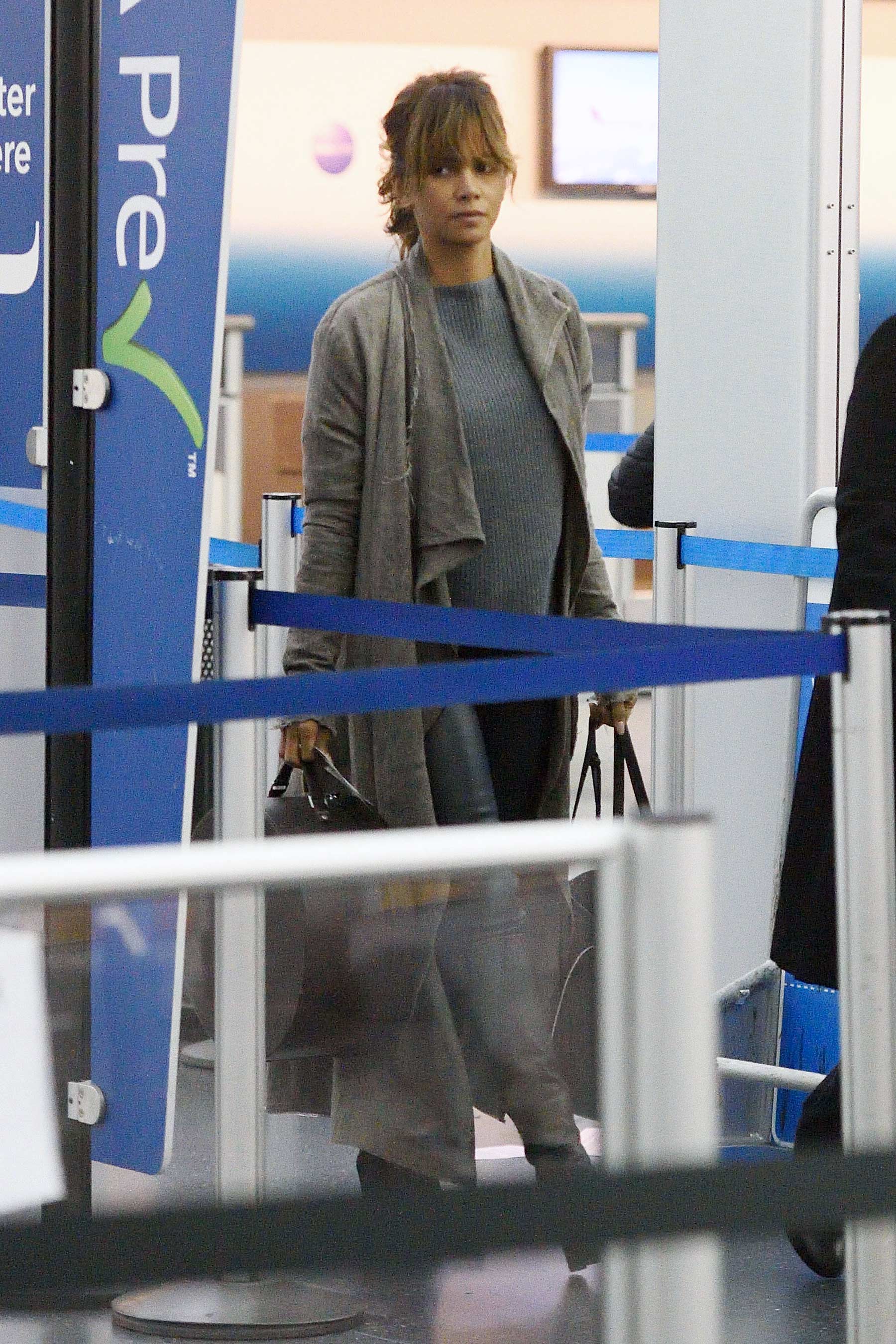 Halle Berry arrives to catch a flight at JFK airport