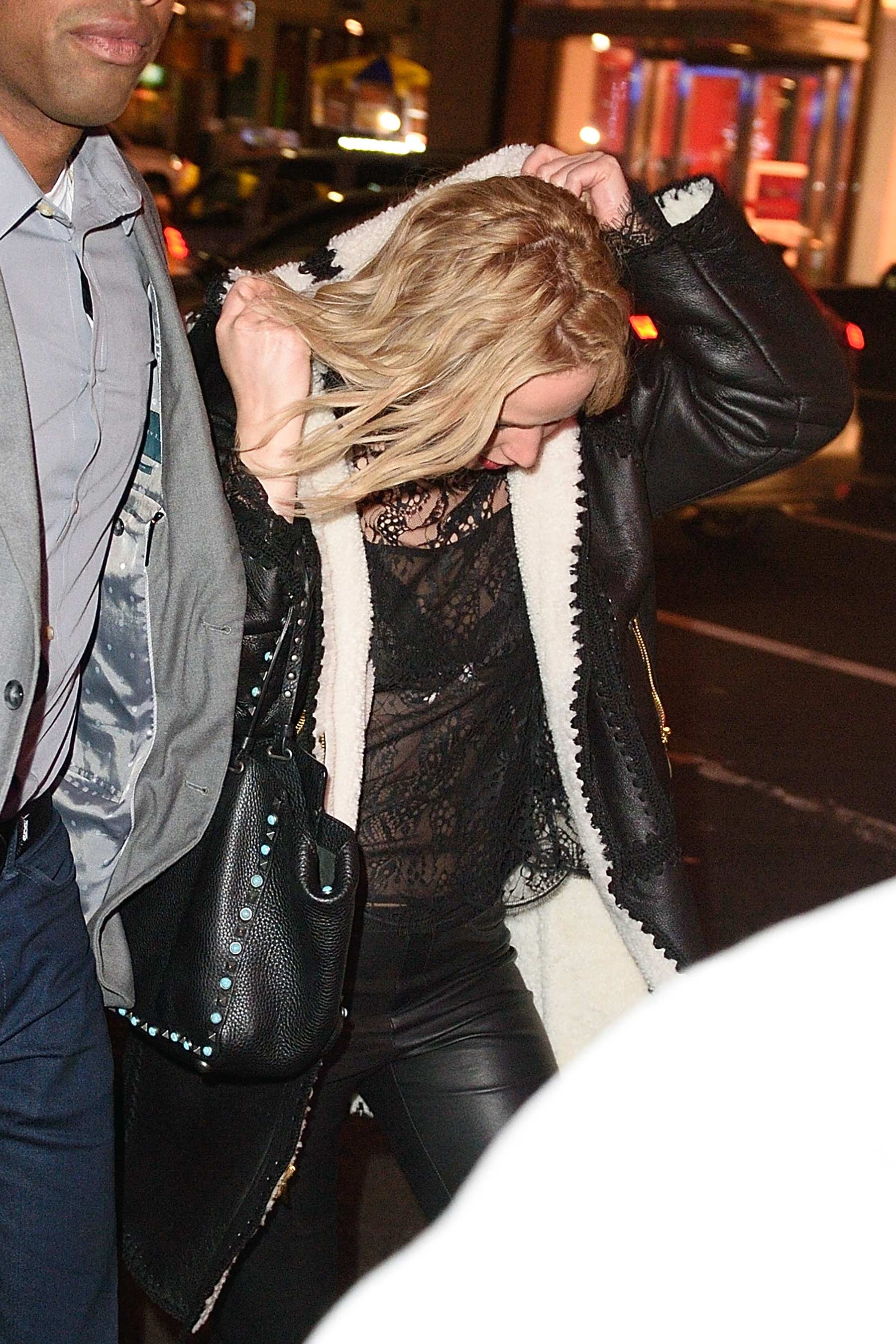 Jennifer Lawrence leaving an Adele concert