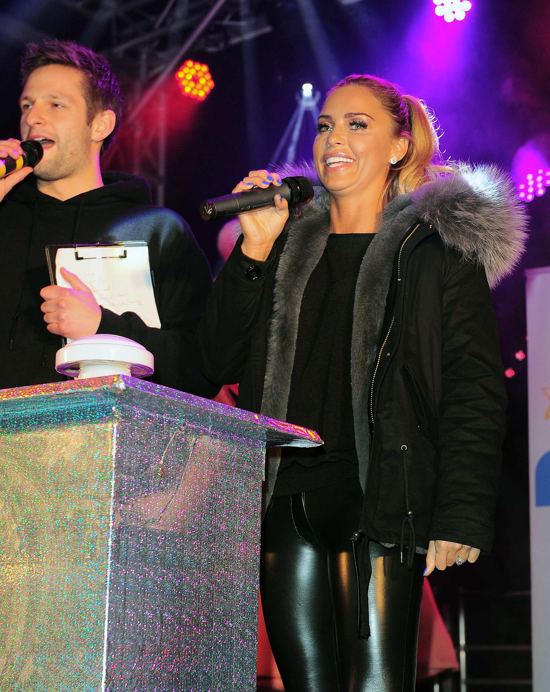 Katie Price switches on the Woking Shopping Christmas Lights