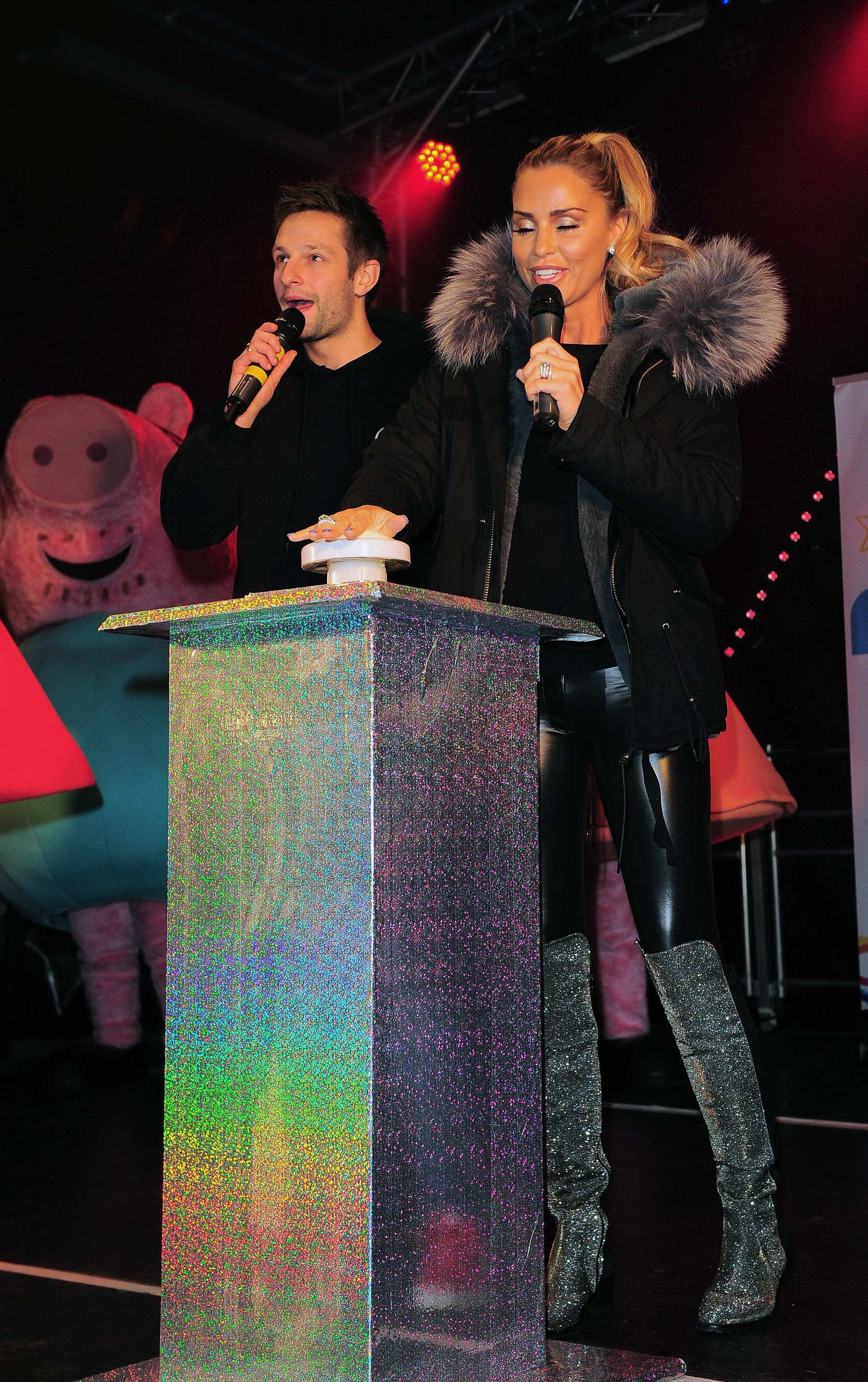 Katie Price switches on the Woking Shopping Christmas Lights