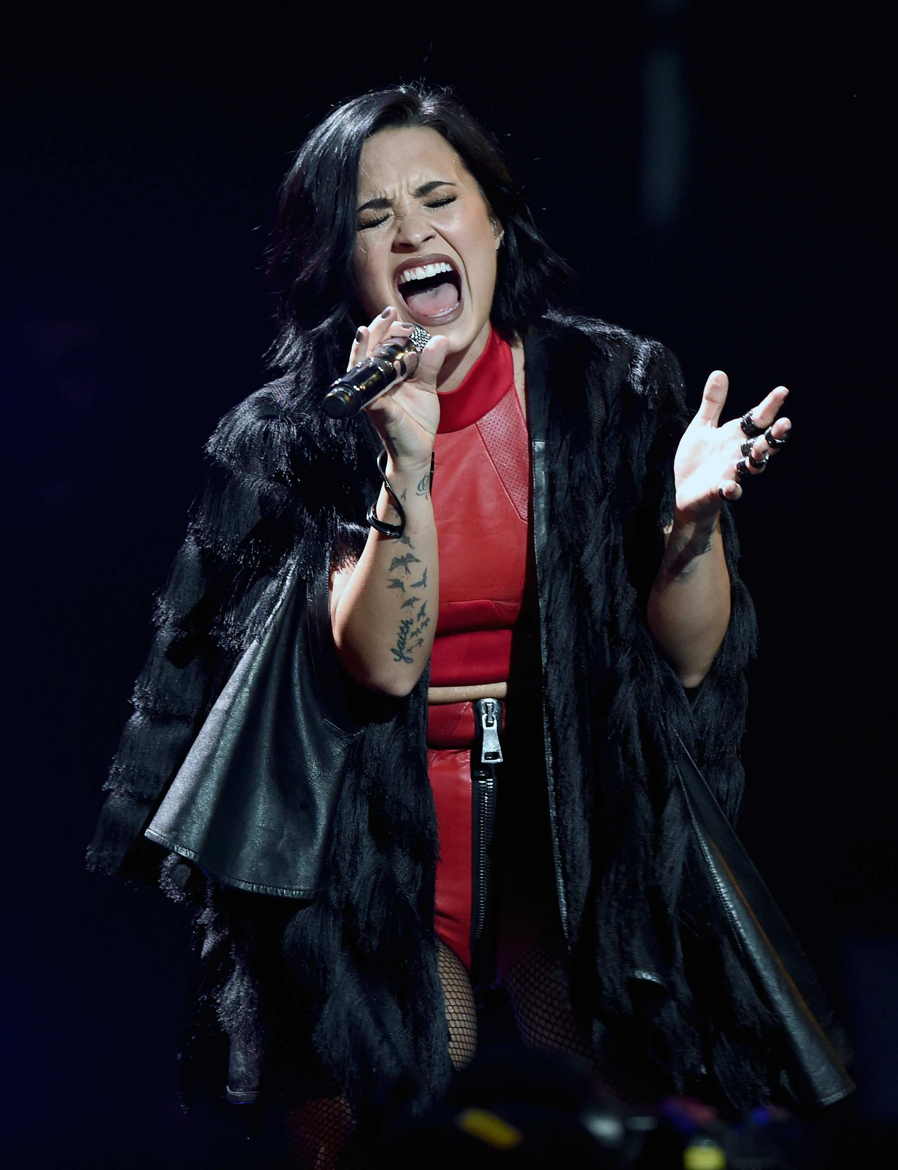 Demi Lovato performs at the iHeart Radio Jingle Ball