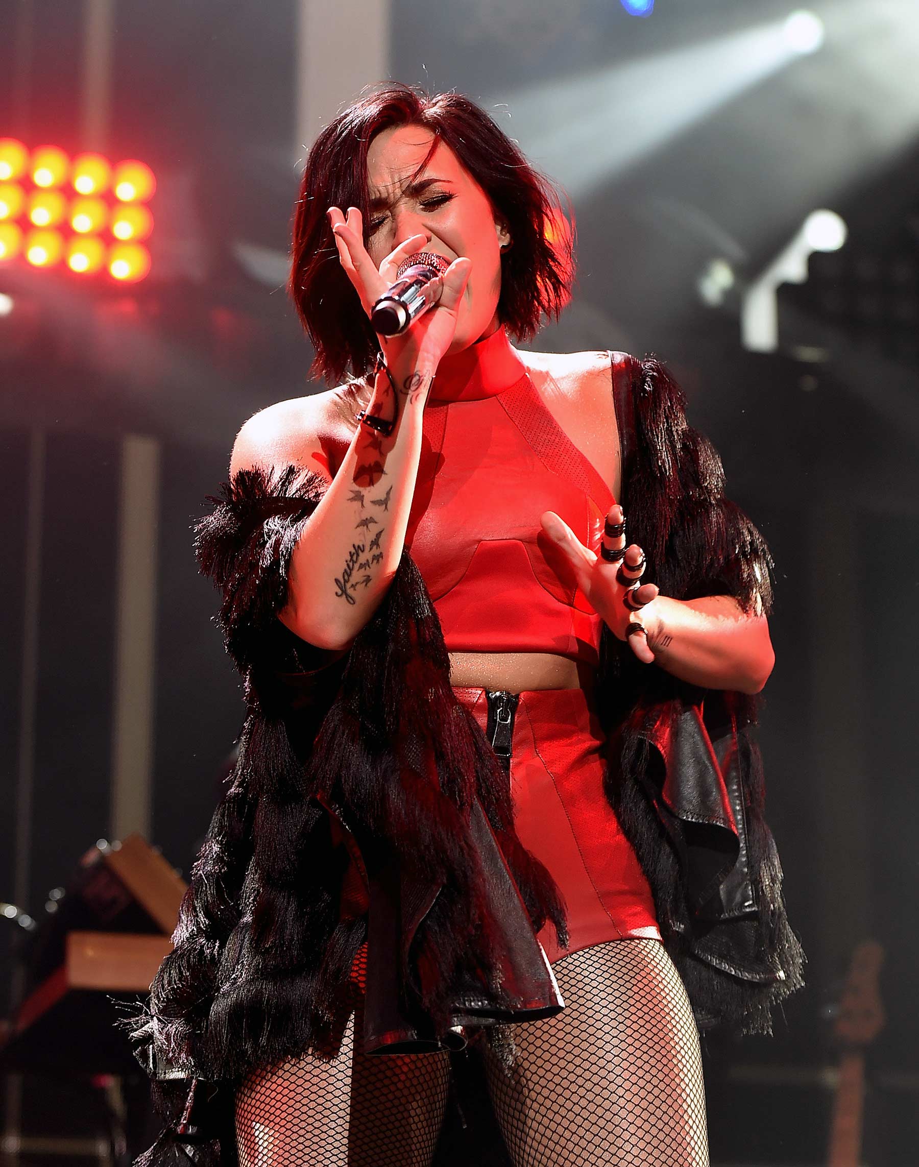 Demi Lovato performs at the iHeart Radio Jingle Ball