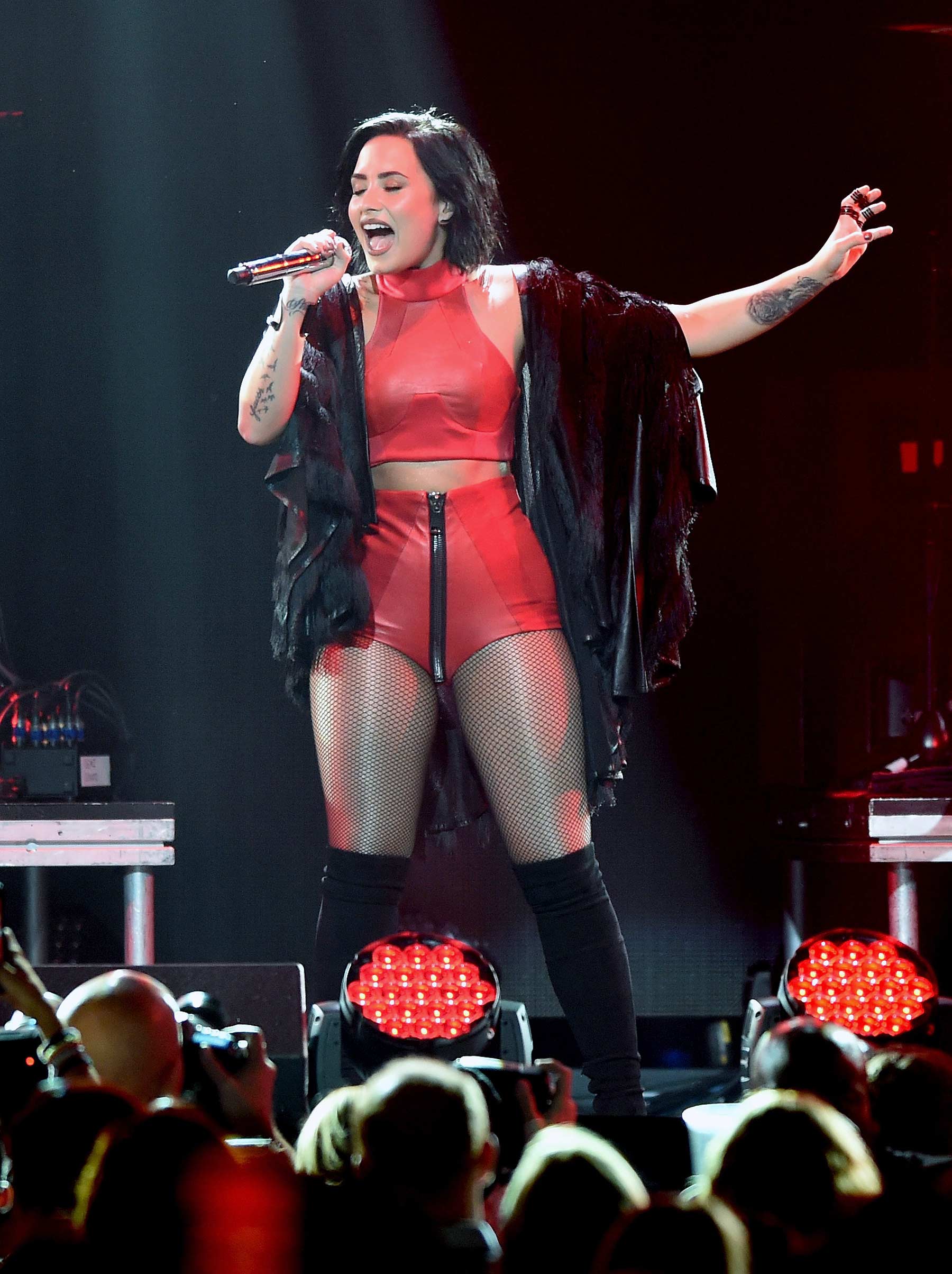 Demi Lovato performs at the iHeart Radio Jingle Ball