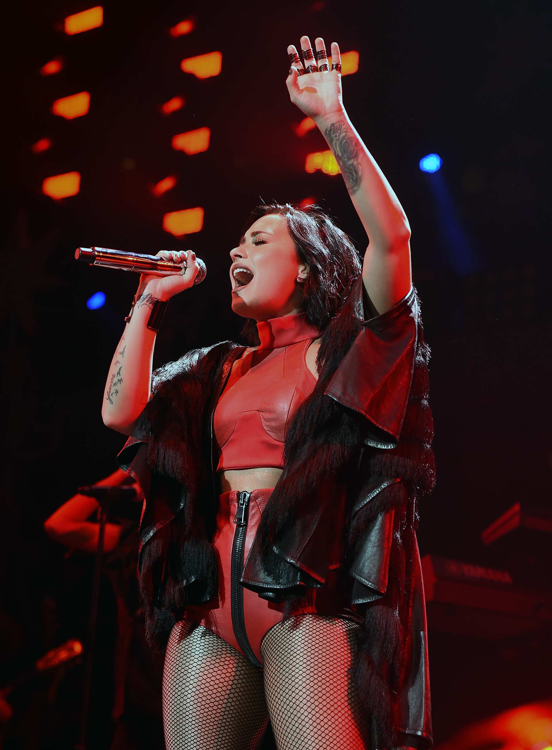 Demi Lovato performs at the iHeart Radio Jingle Ball