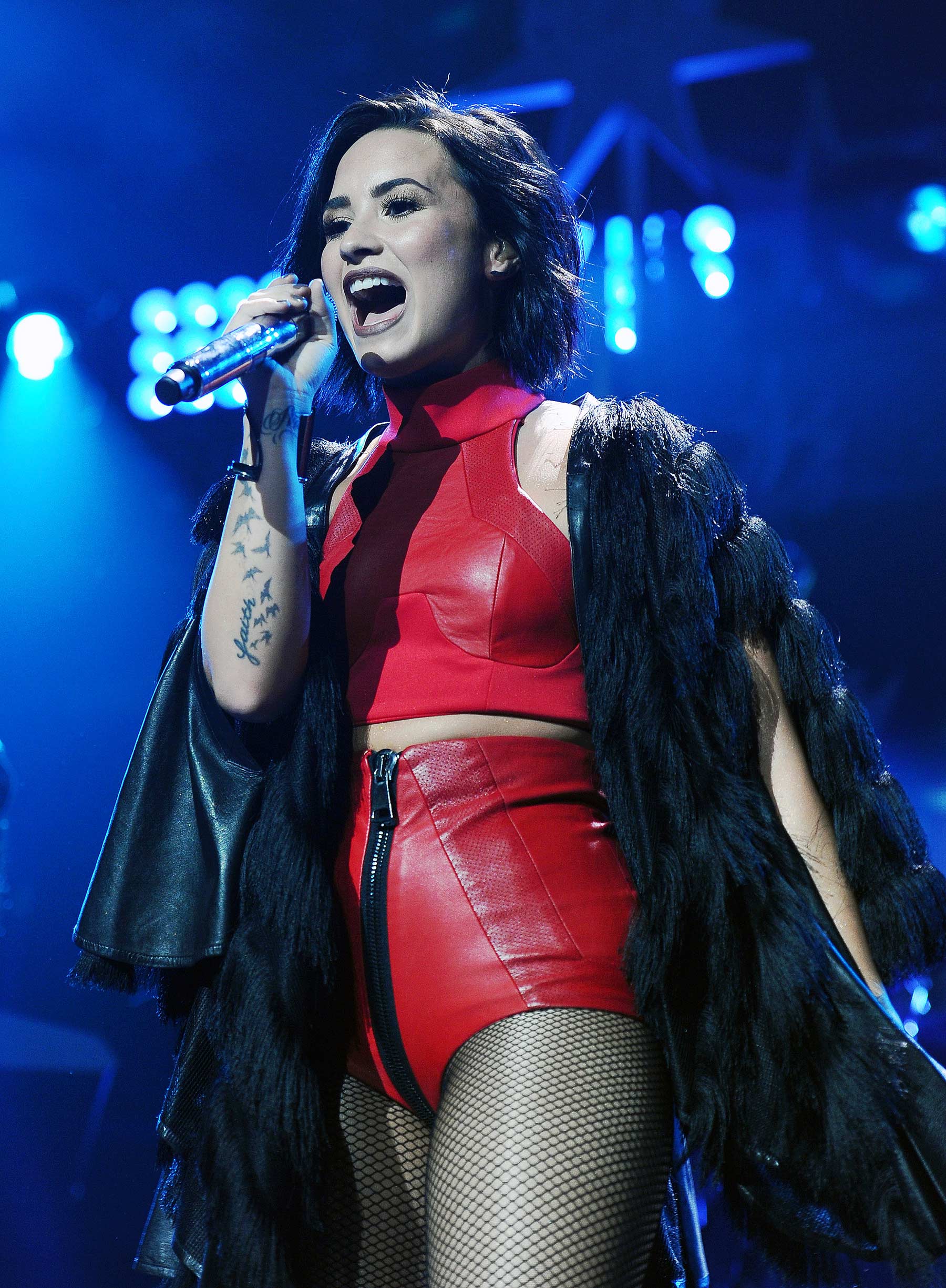 Demi Lovato performs at the iHeart Radio Jingle Ball