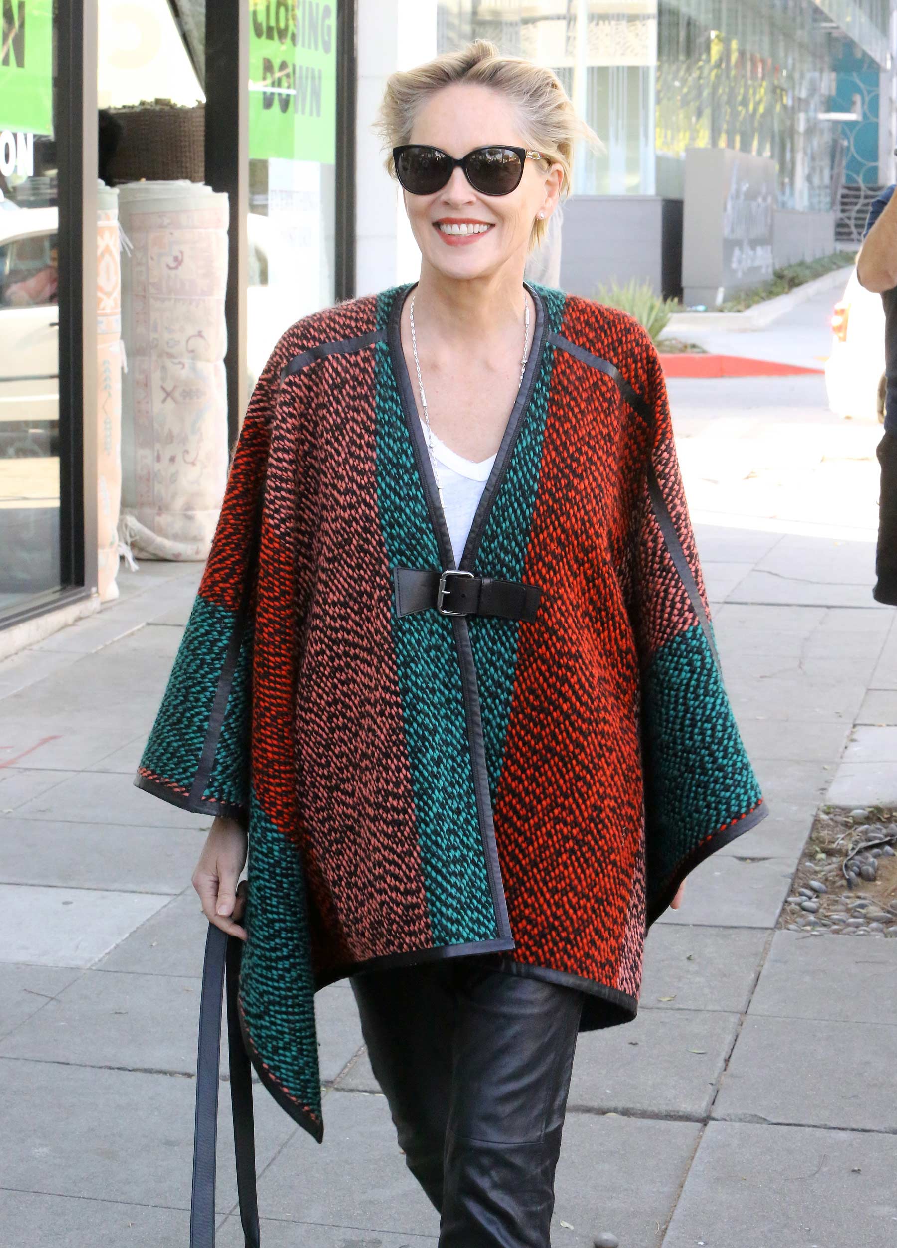 Sharon Stone is spotted shopping for rugs in Beverly Hills