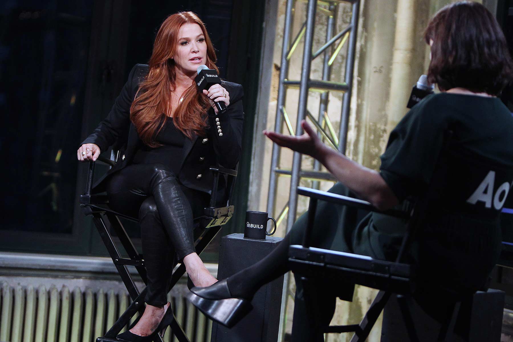 Poppy Montgomery promotes Unforgettable at a Taping of AOL Build