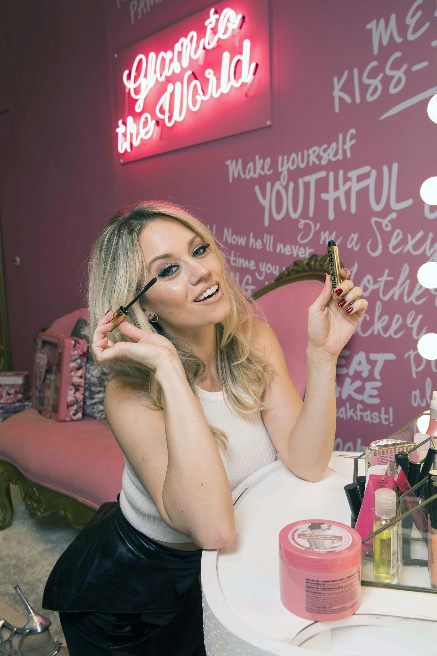 Kimberly Wyatt photoshoot for Soap & Glory’s live Beauty Boudoir