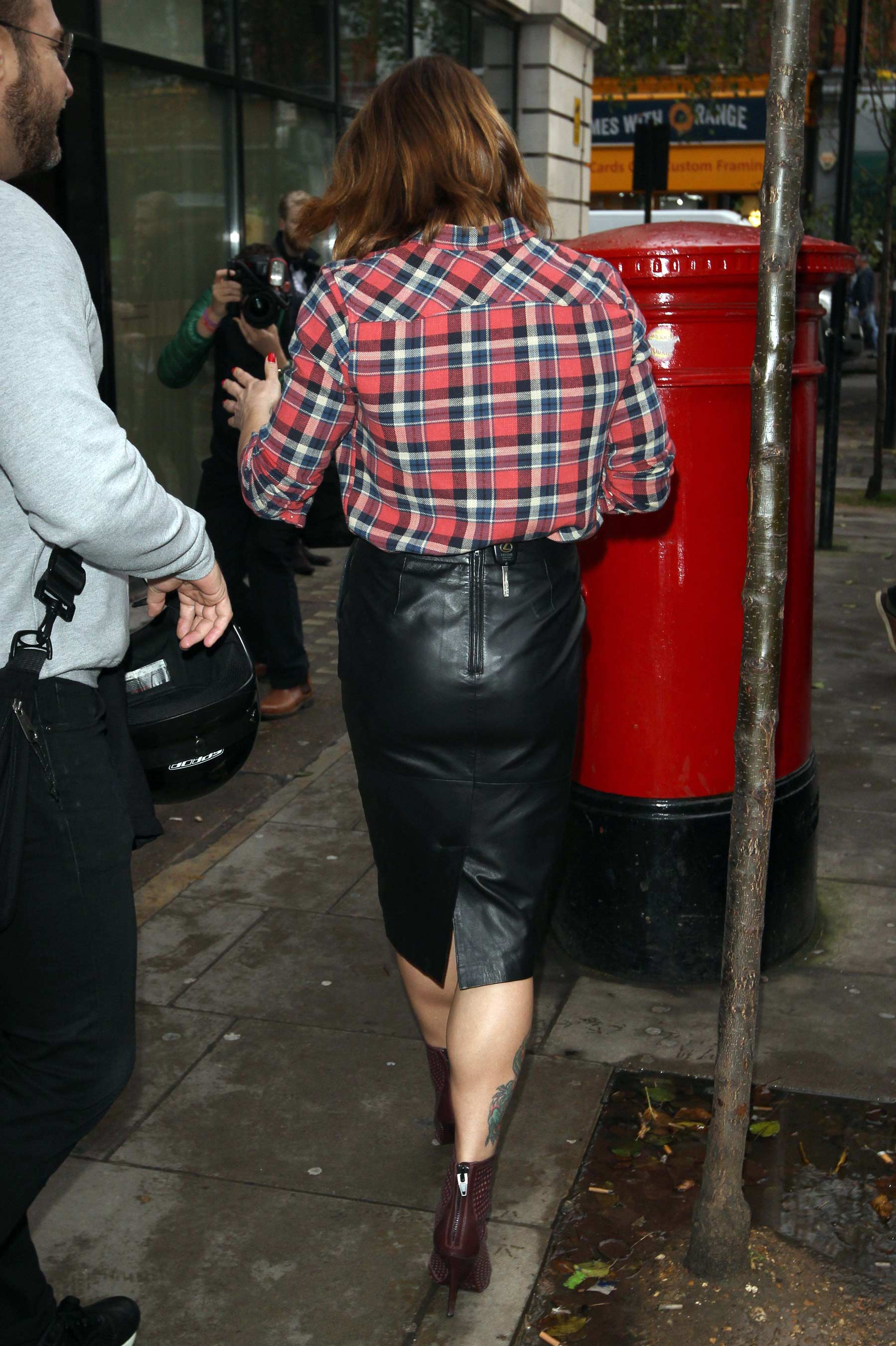 Mel C leaving BBC Radio 2 Studios in London