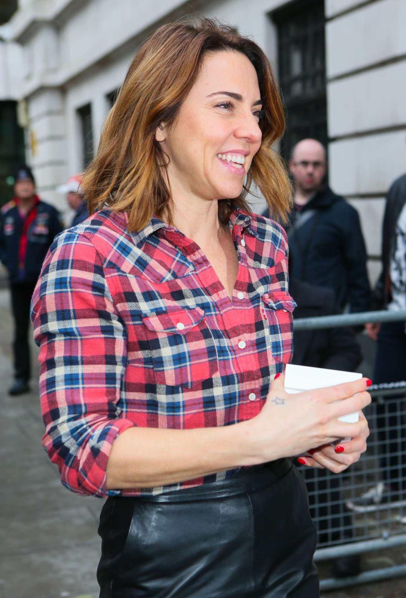 Mel C leaving BBC Radio 2 Studios in London