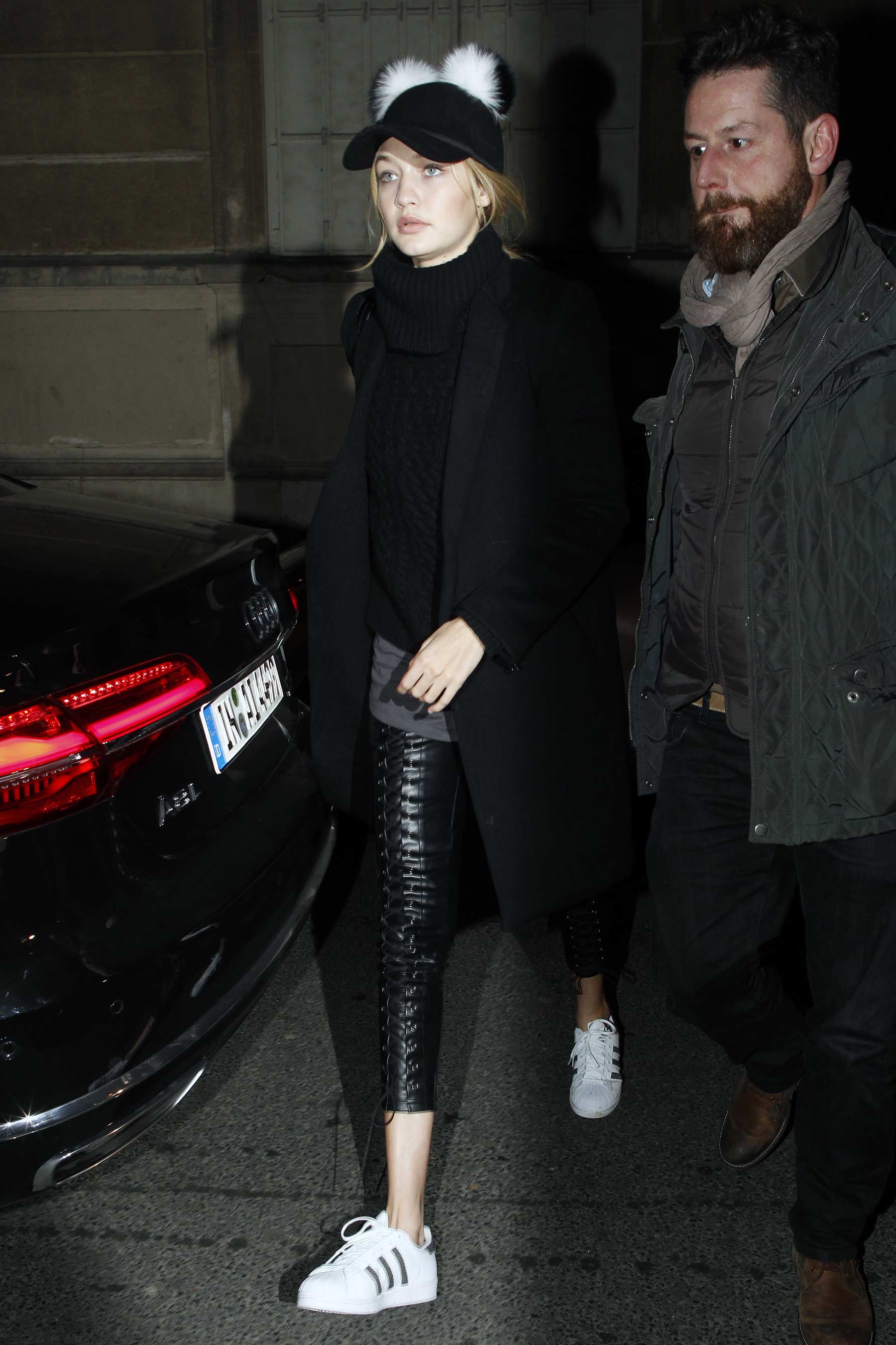 Gigi Hadid leaves her hotel in Paris