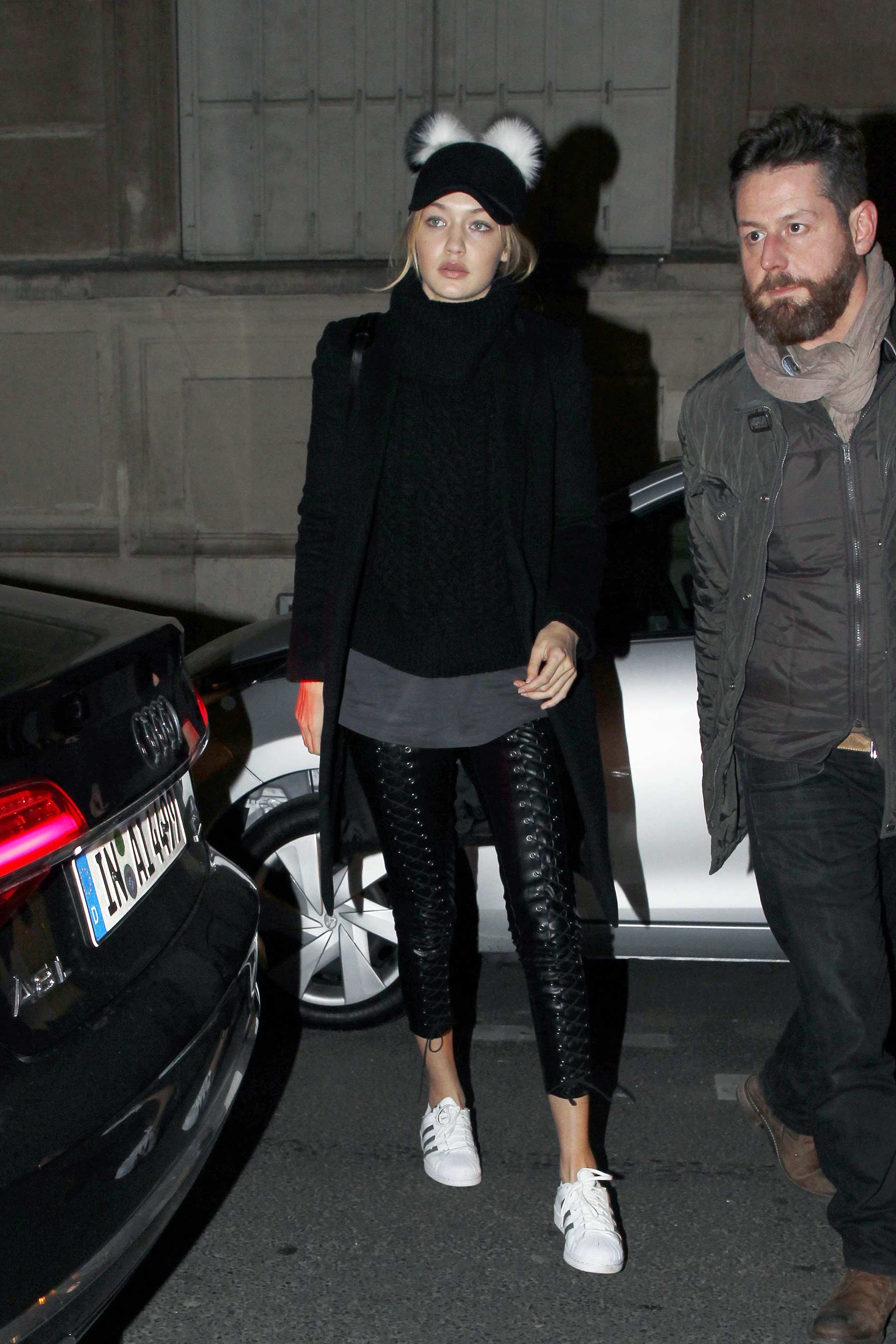 Gigi Hadid leaves her hotel in Paris