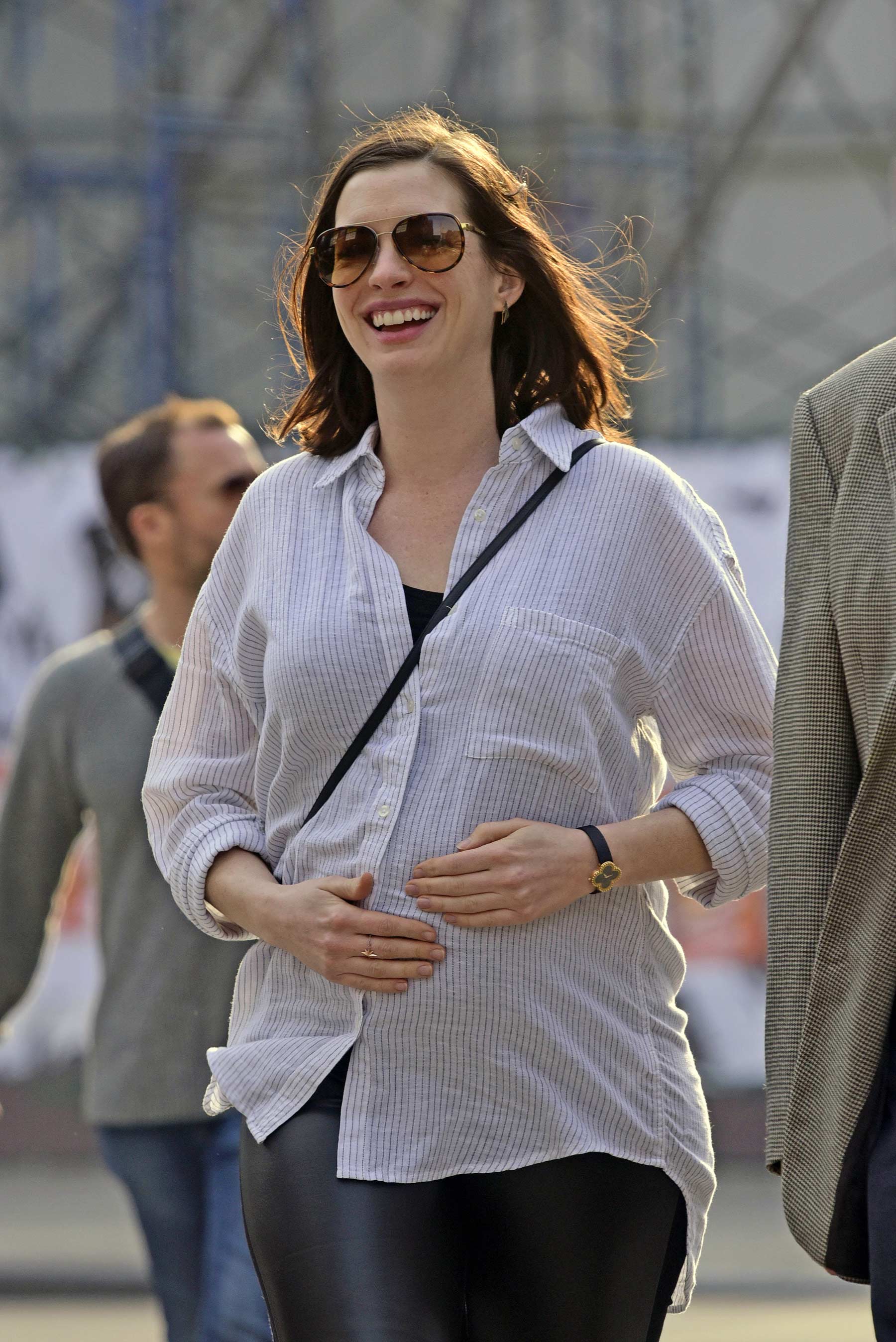 Anne Hathaway out in downtown New York