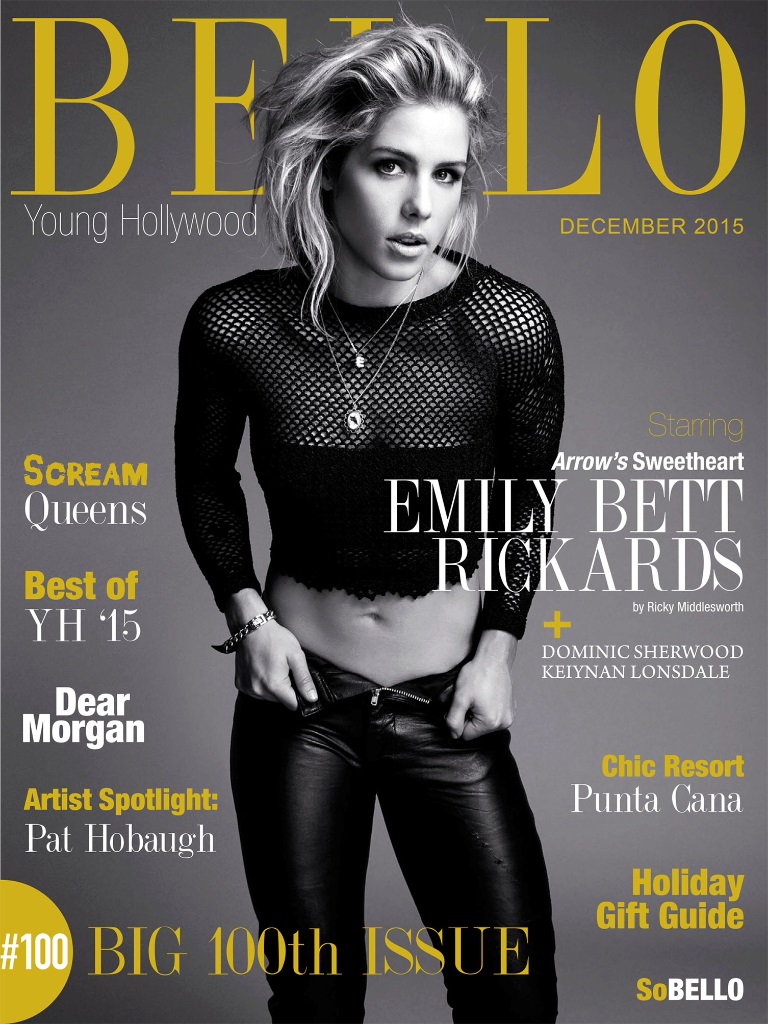 Emily Bett Rickards poses for Bello magazine