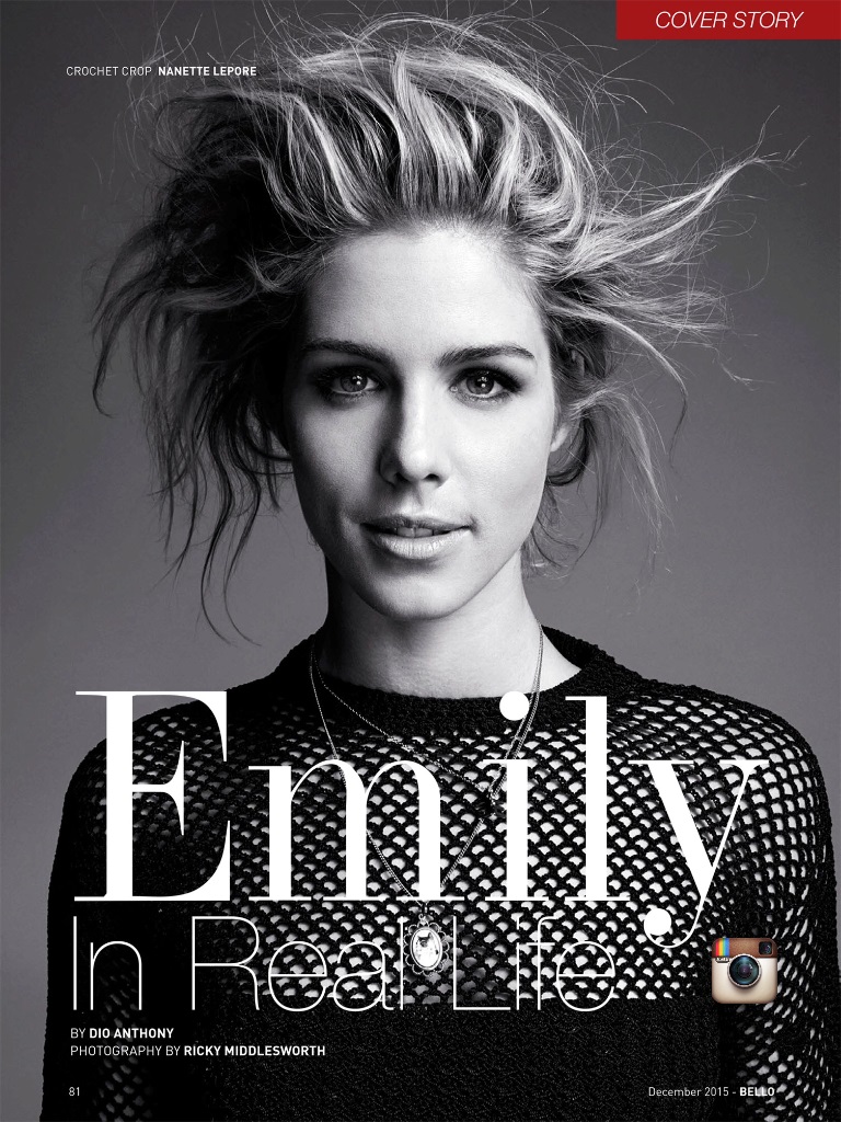 Emily Bett Rickards poses for Bello magazine