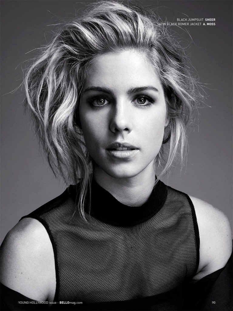 Emily Bett Rickards poses for Bello magazine