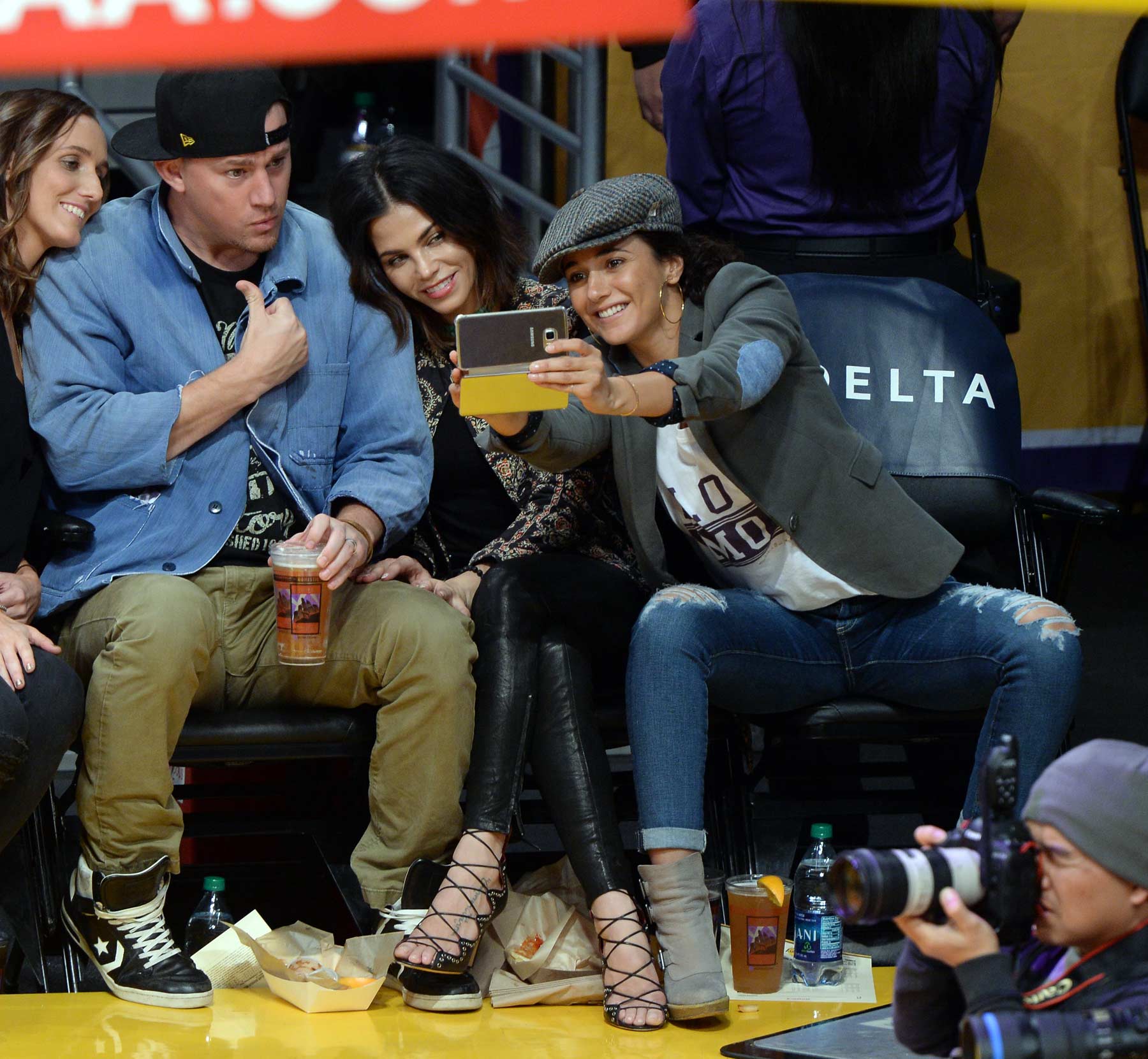 Jenna Dewan at the Staples Center to watch the Lakers