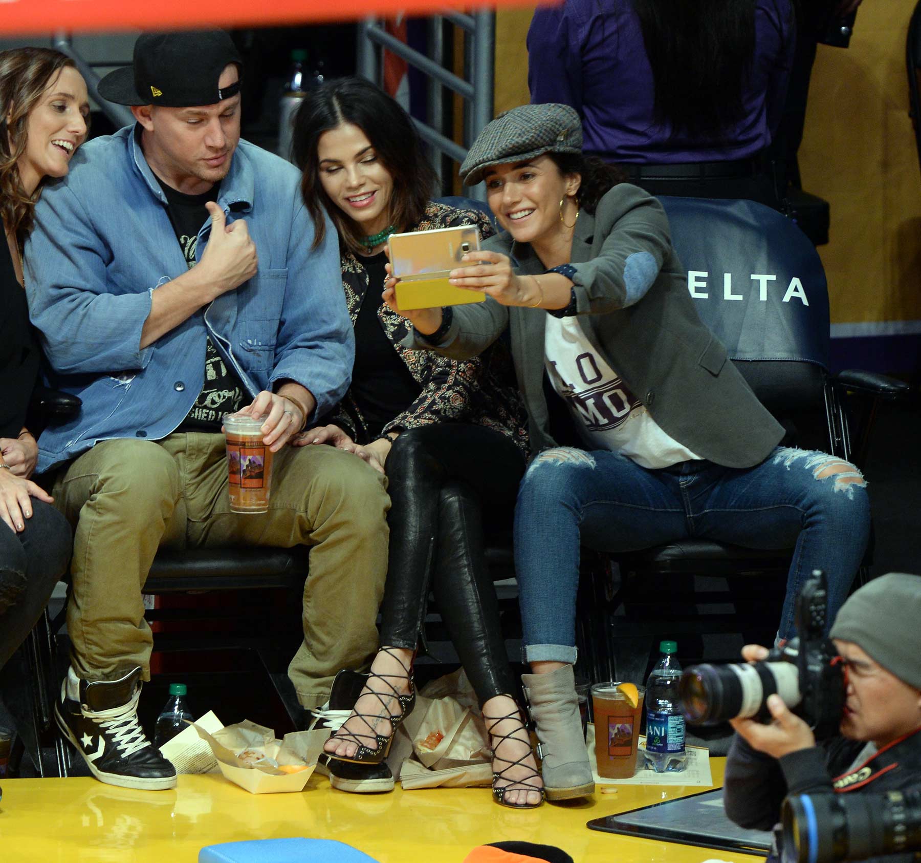 Jenna Dewan at the Staples Center to watch the Lakers