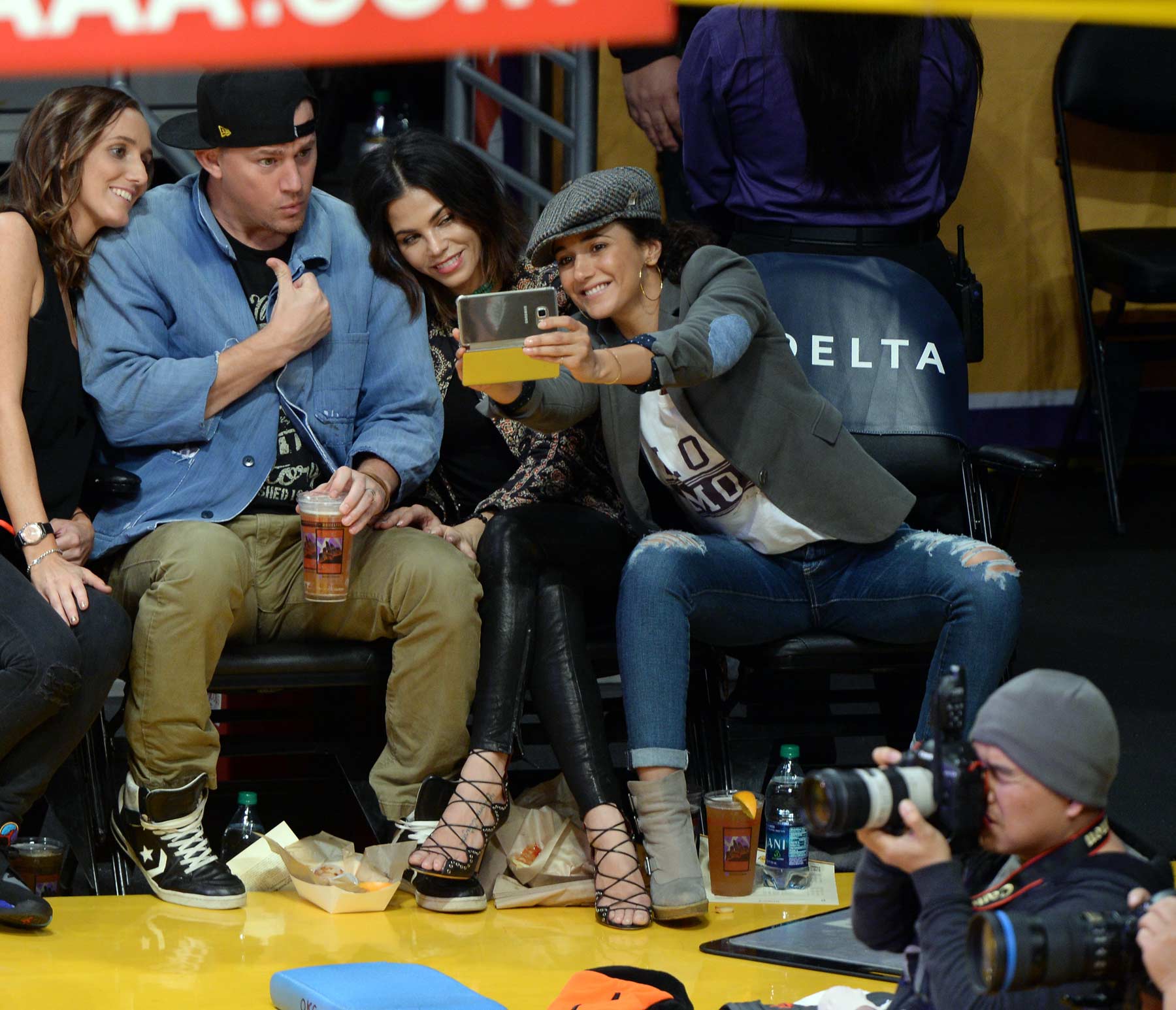 Jenna Dewan at the Staples Center to watch the Lakers