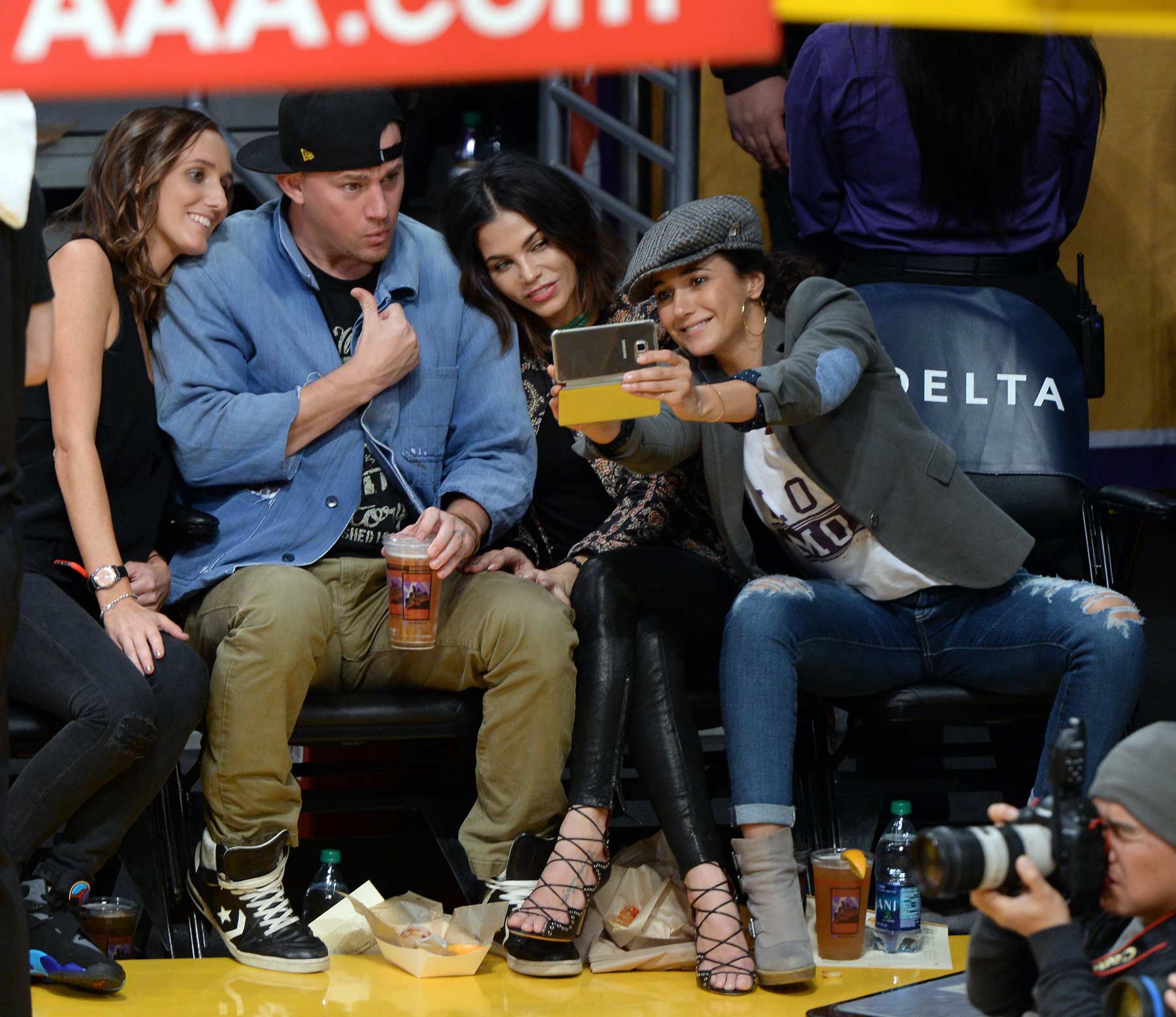 Jenna Dewan at the Staples Center to watch the Lakers