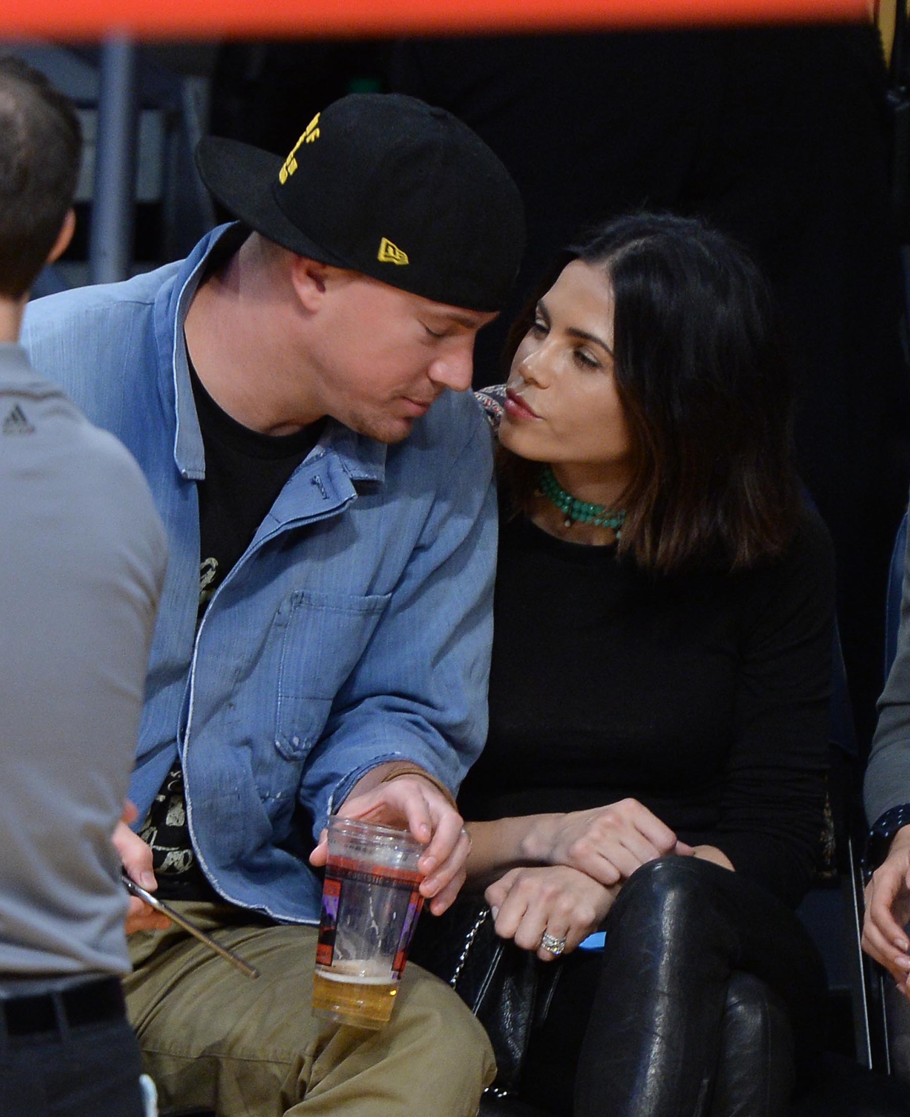 Jenna Dewan at the Staples Center to watch the Lakers