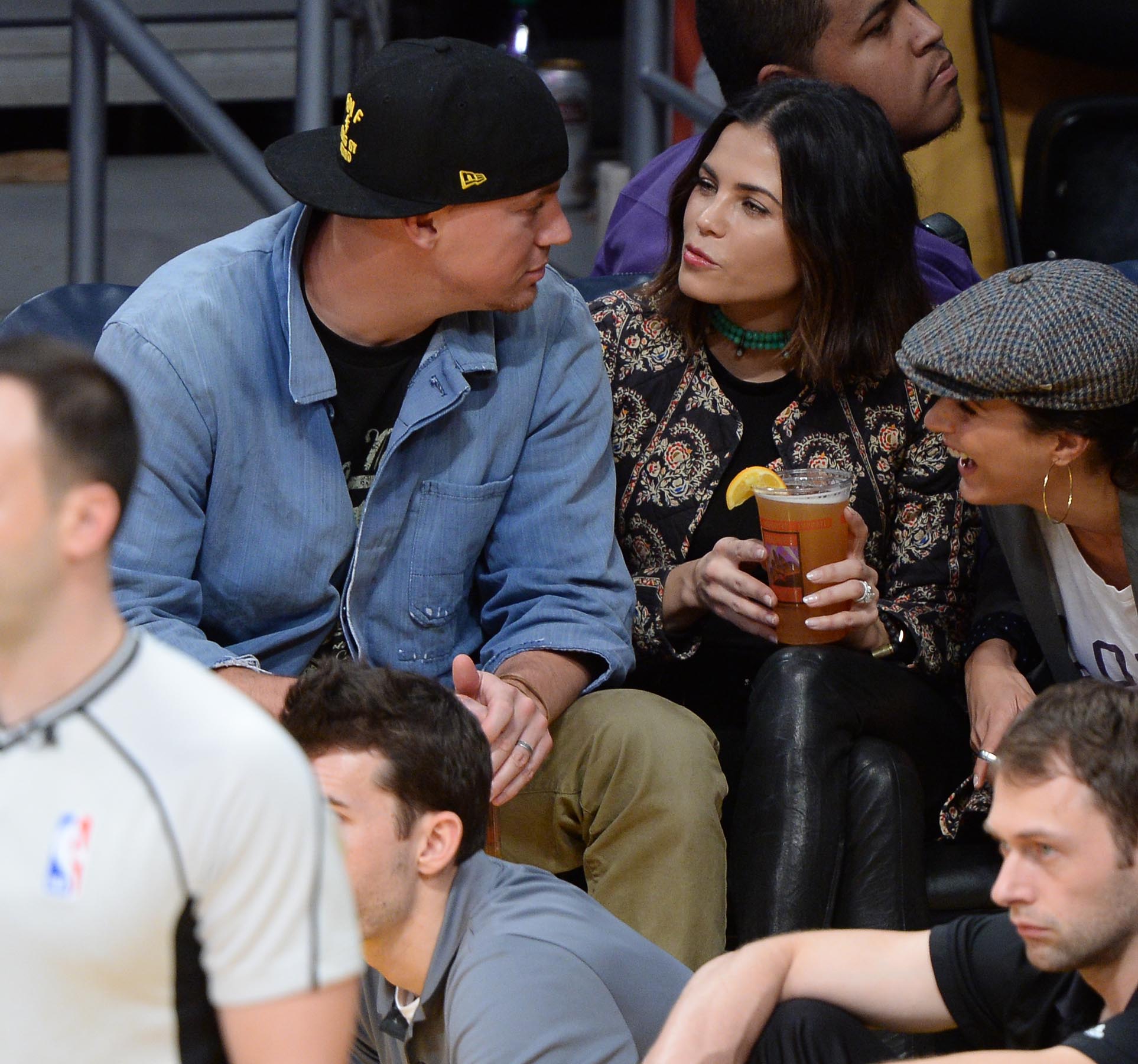 Jenna Dewan at the Staples Center to watch the Lakers