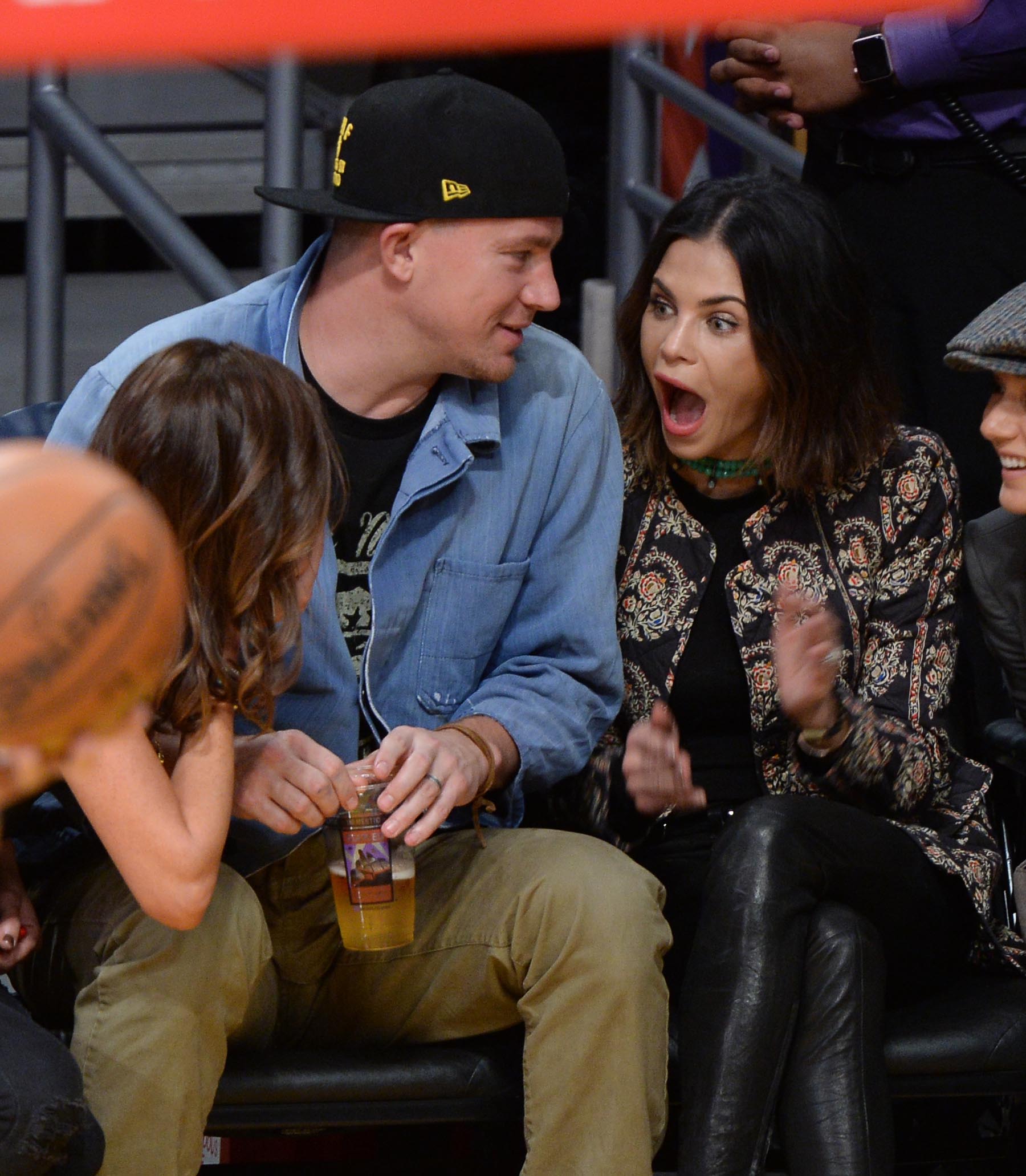 Jenna Dewan at the Staples Center to watch the Lakers