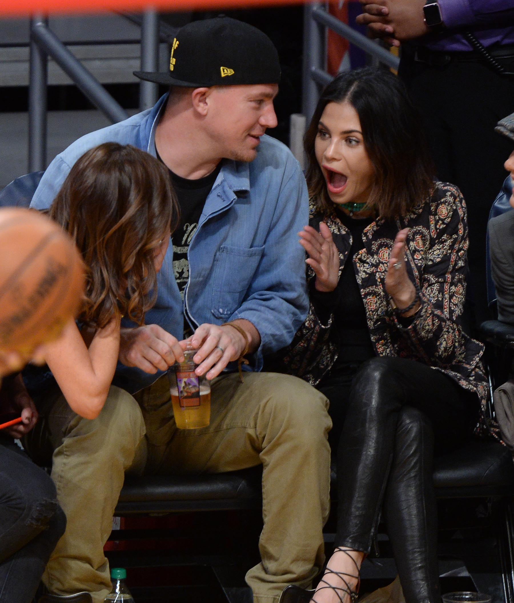 Jenna Dewan at the Staples Center to watch the Lakers