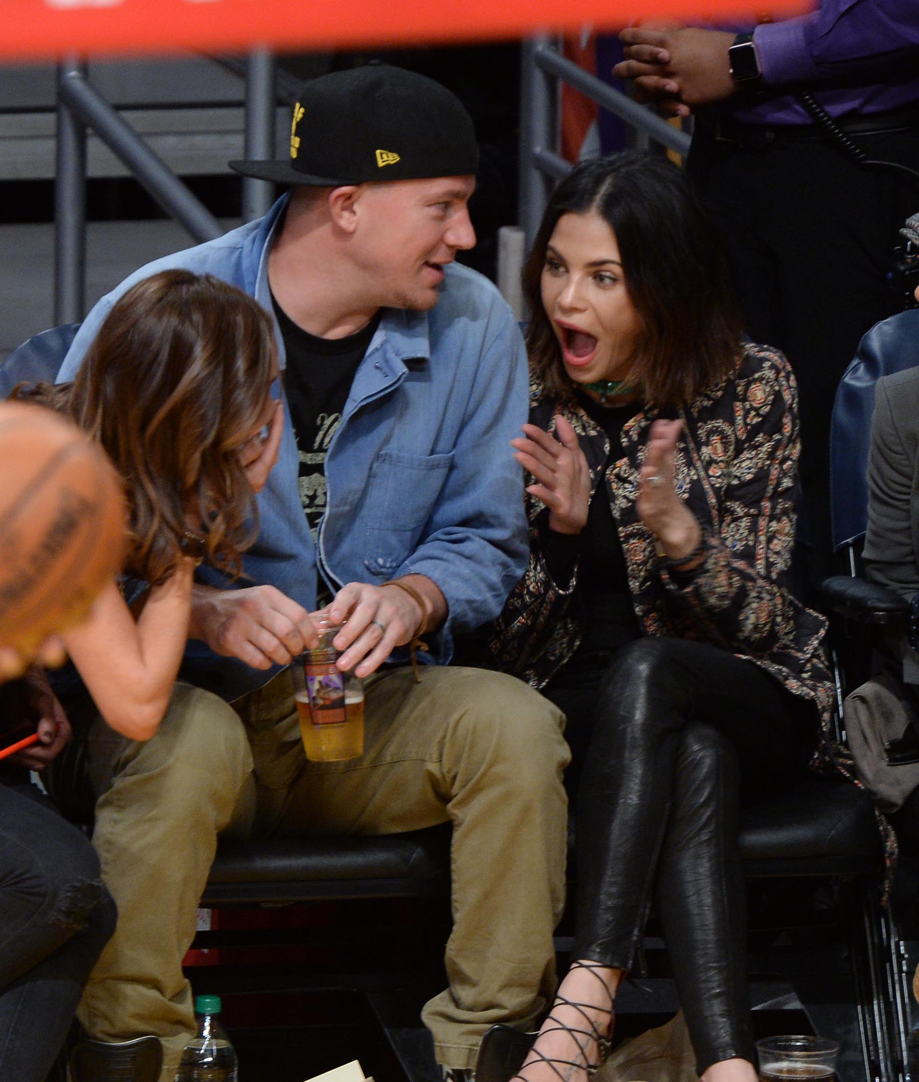 Jenna Dewan at the Staples Center to watch the Lakers