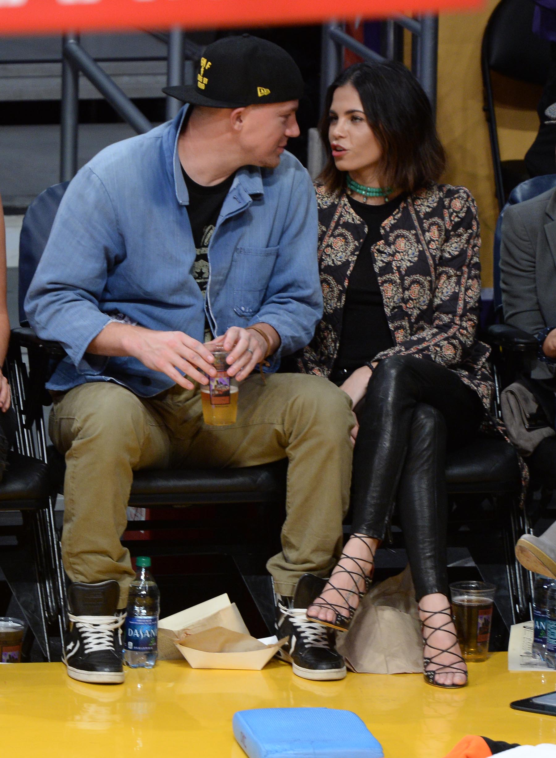 Jenna Dewan at the Staples Center to watch the Lakers