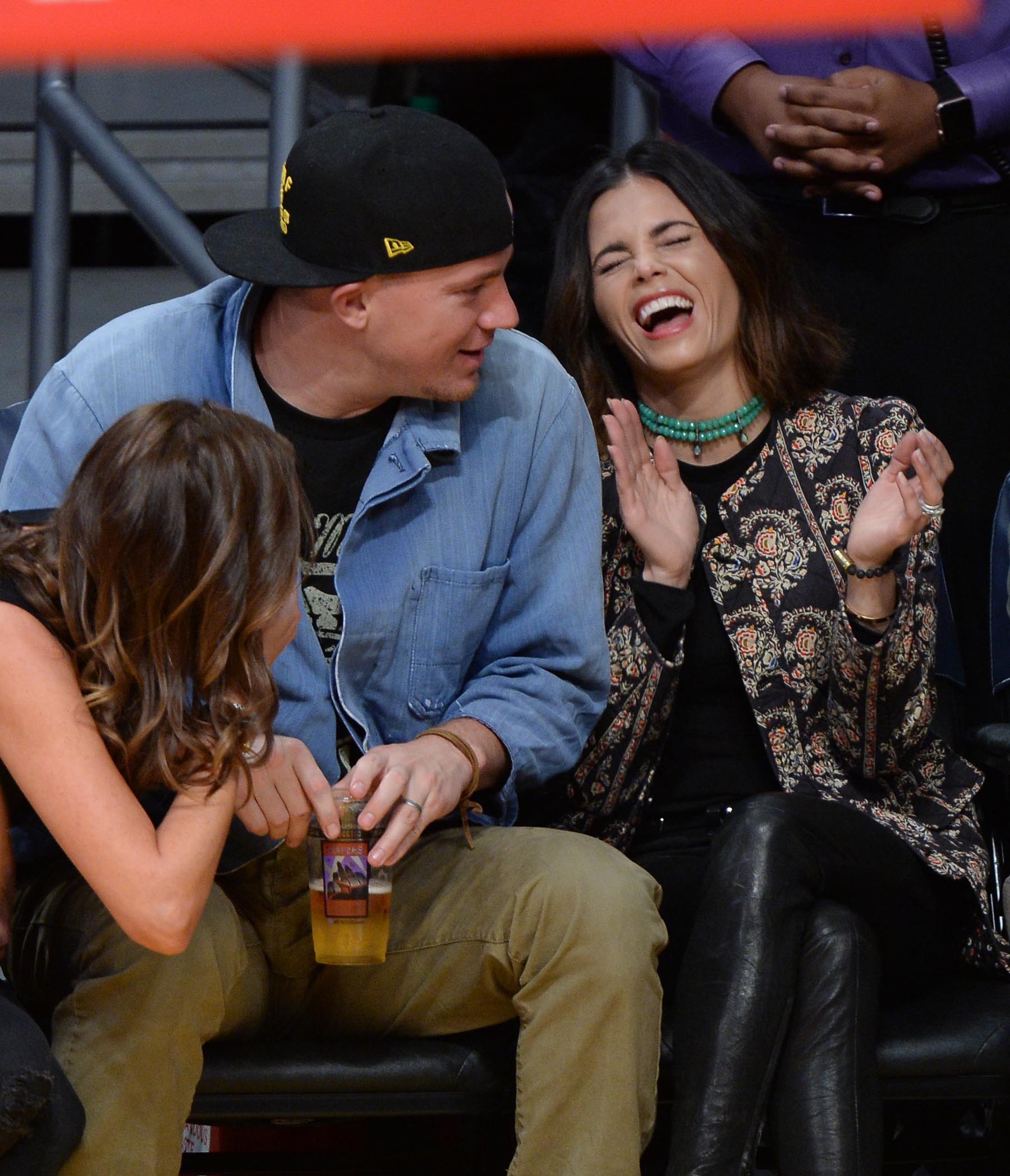 Jenna Dewan at the Staples Center to watch the Lakers