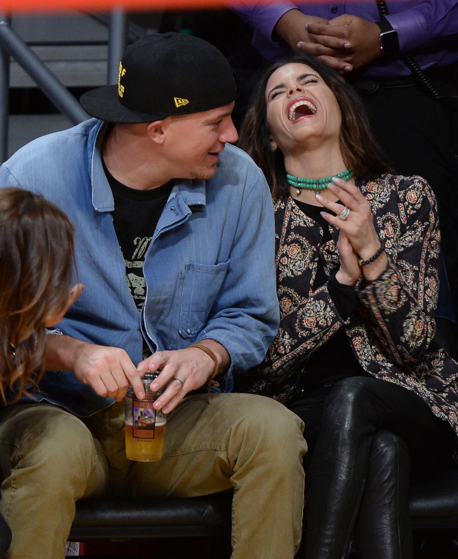 Jenna Dewan at the Staples Center to watch the Lakers