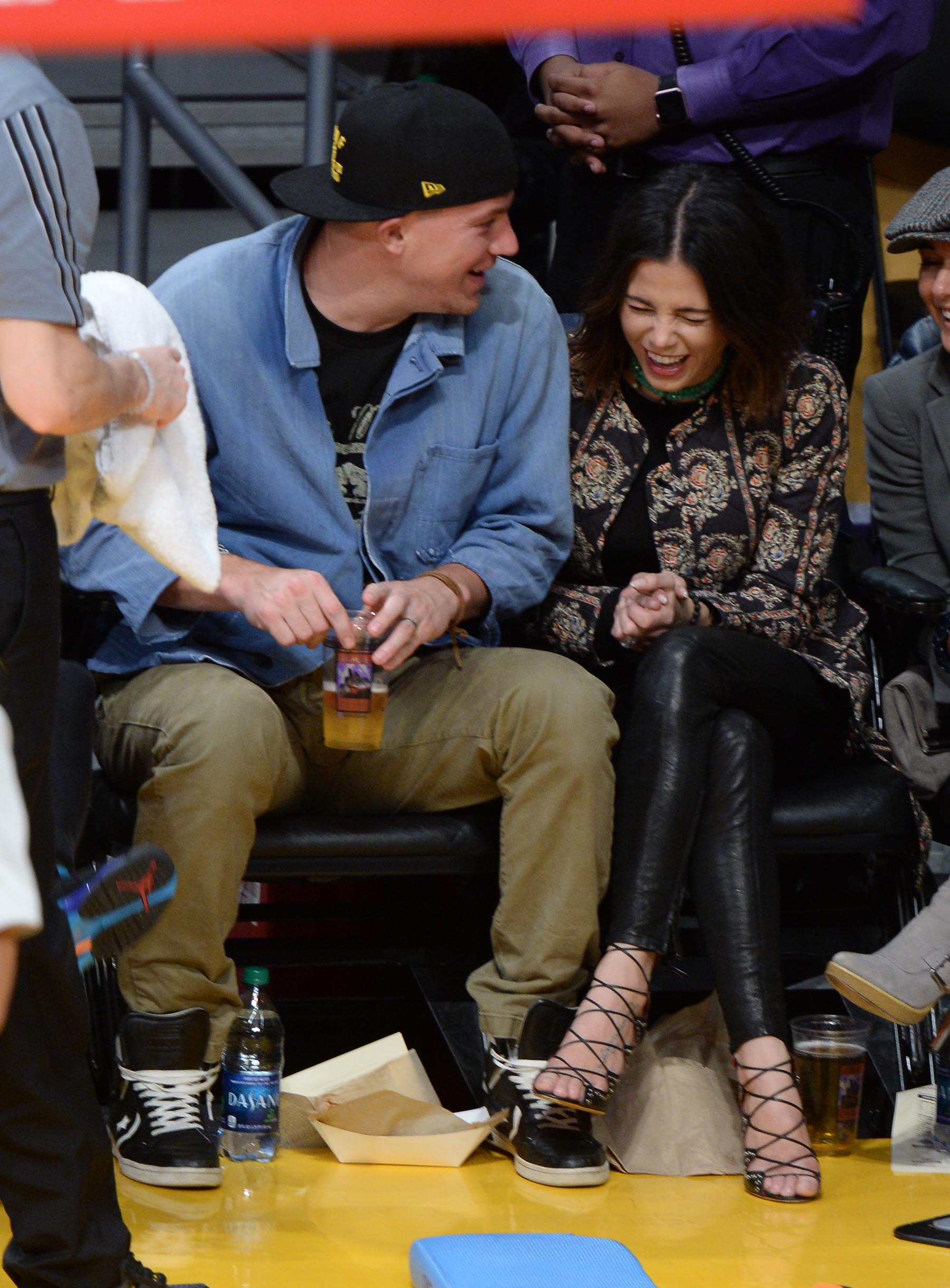 Jenna Dewan at the Staples Center to watch the Lakers