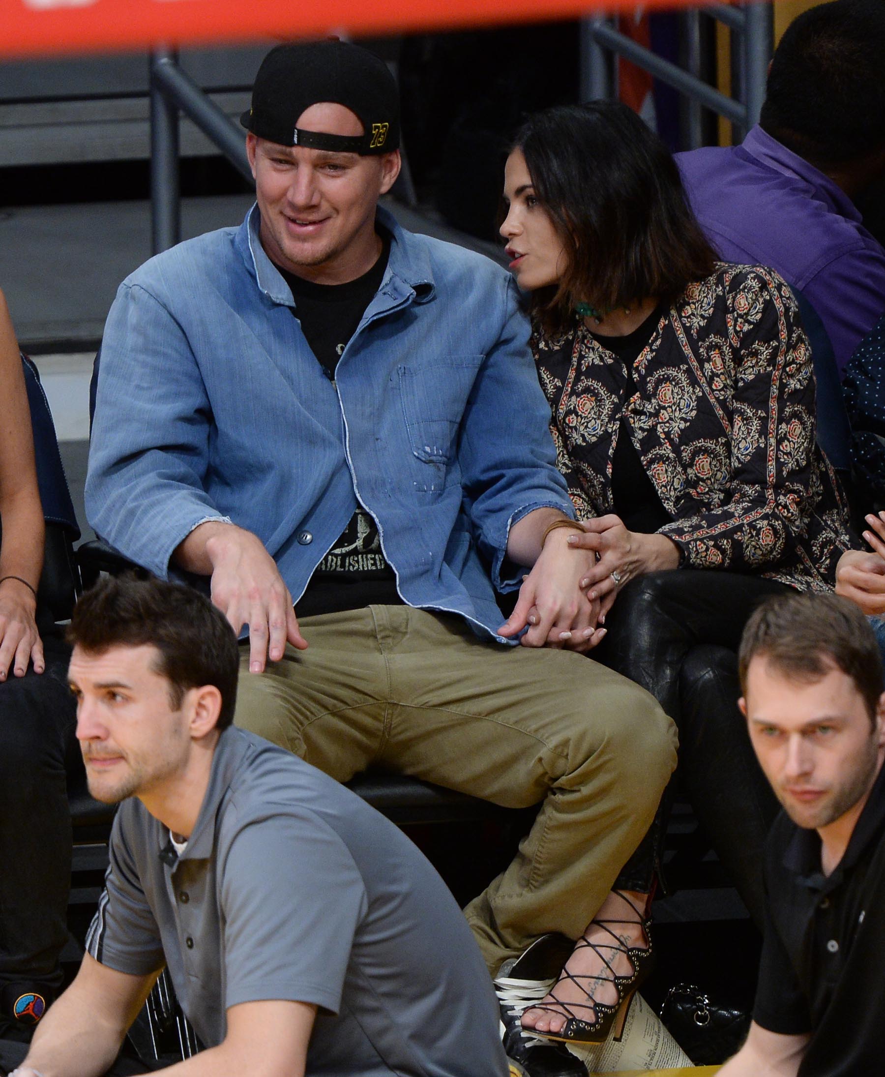 Jenna Dewan at the Staples Center to watch the Lakers