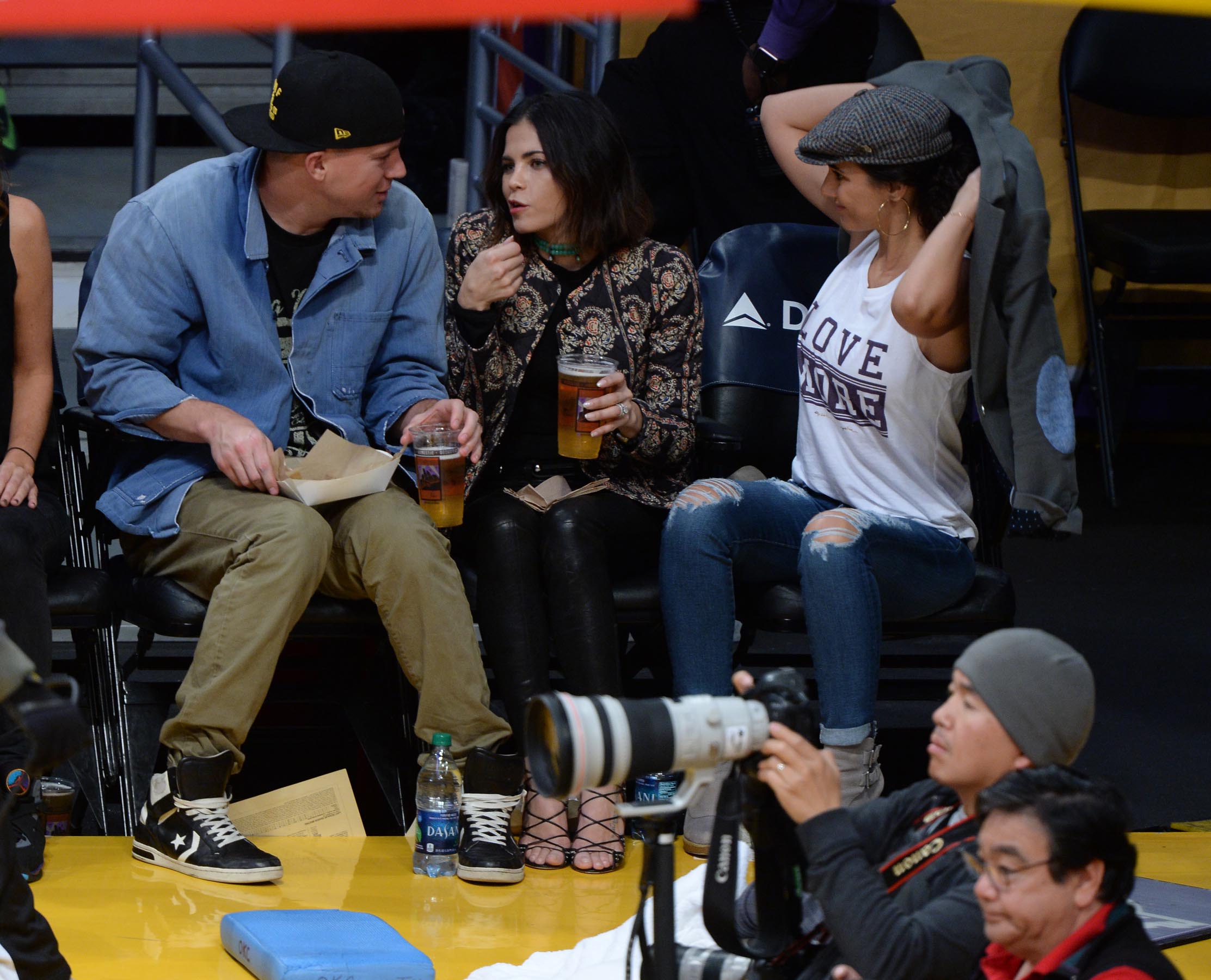 Jenna Dewan at the Staples Center to watch the Lakers