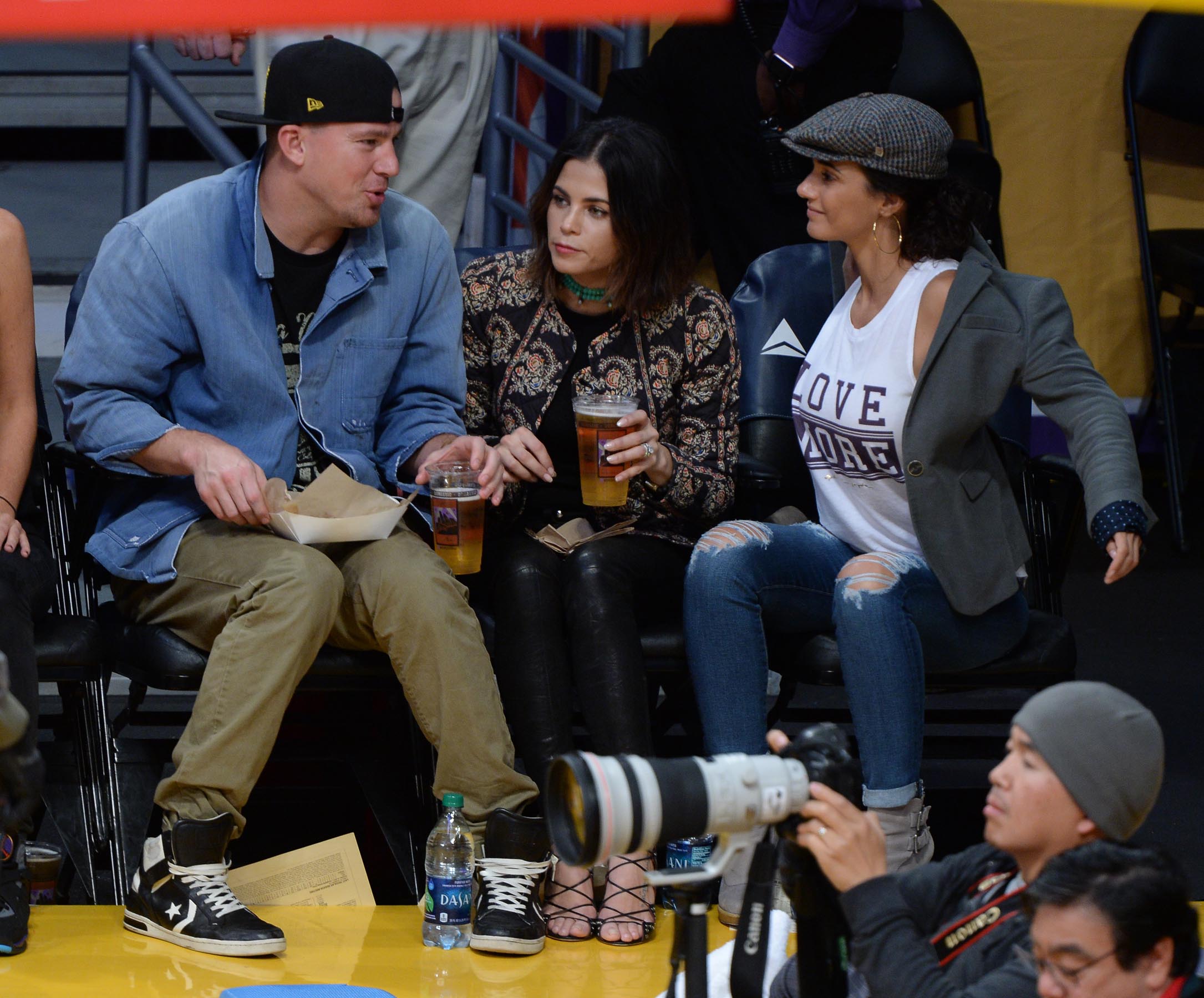 Jenna Dewan at the Staples Center to watch the Lakers