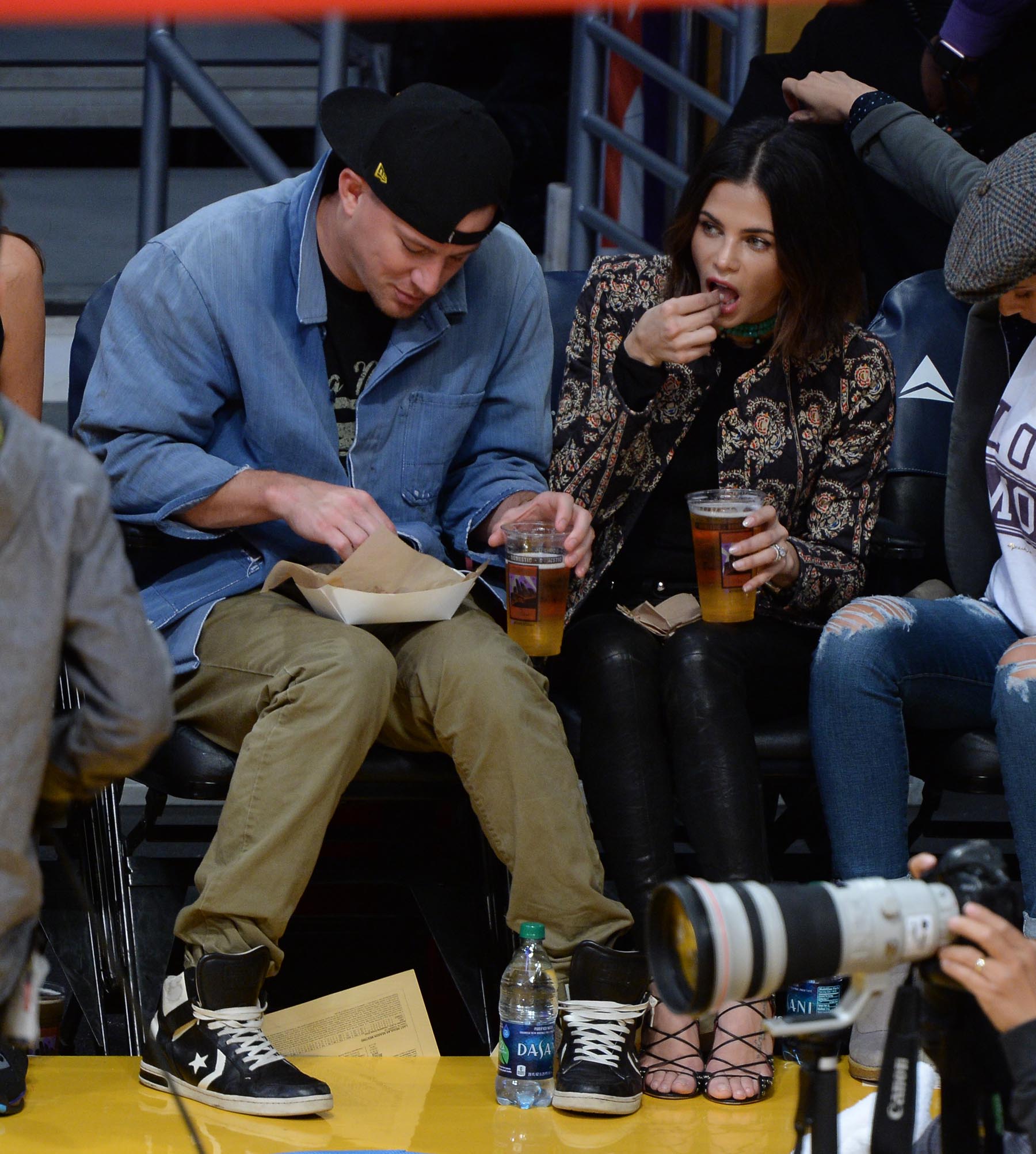 Jenna Dewan at the Staples Center to watch the Lakers