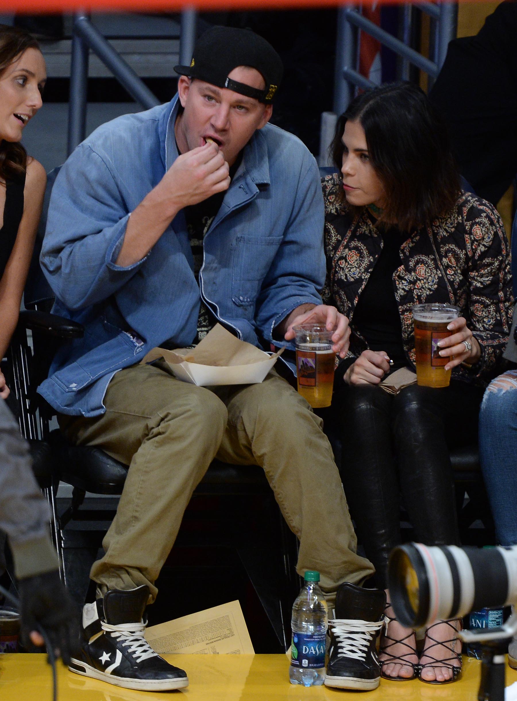 Jenna Dewan at the Staples Center to watch the Lakers