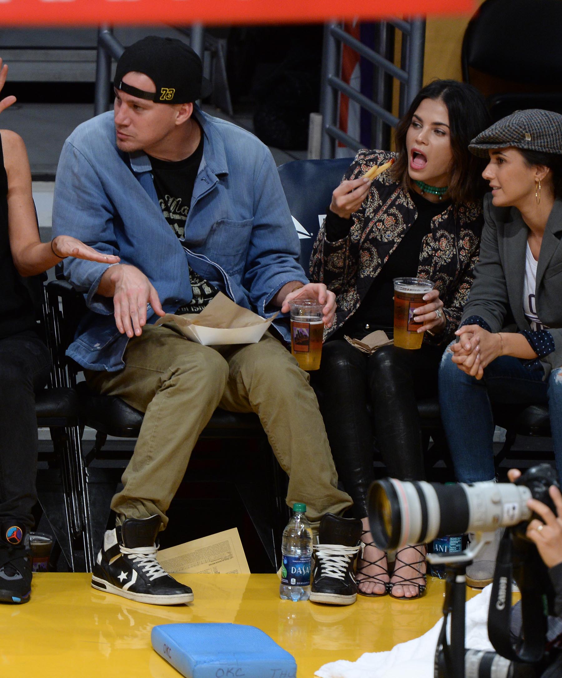 Jenna Dewan at the Staples Center to watch the Lakers