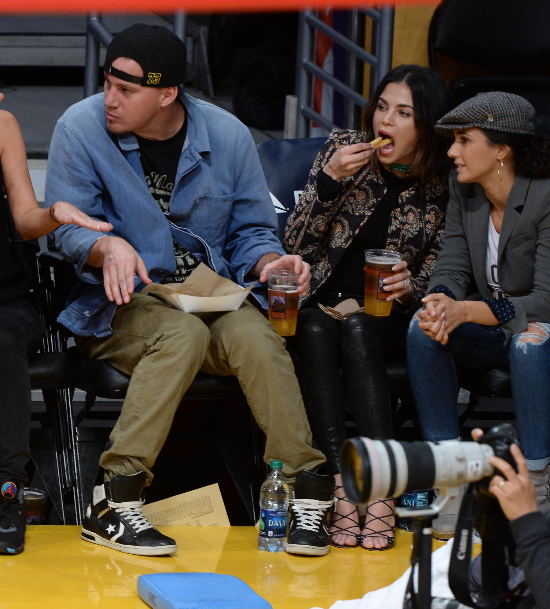 Jenna Dewan at the Staples Center to watch the Lakers