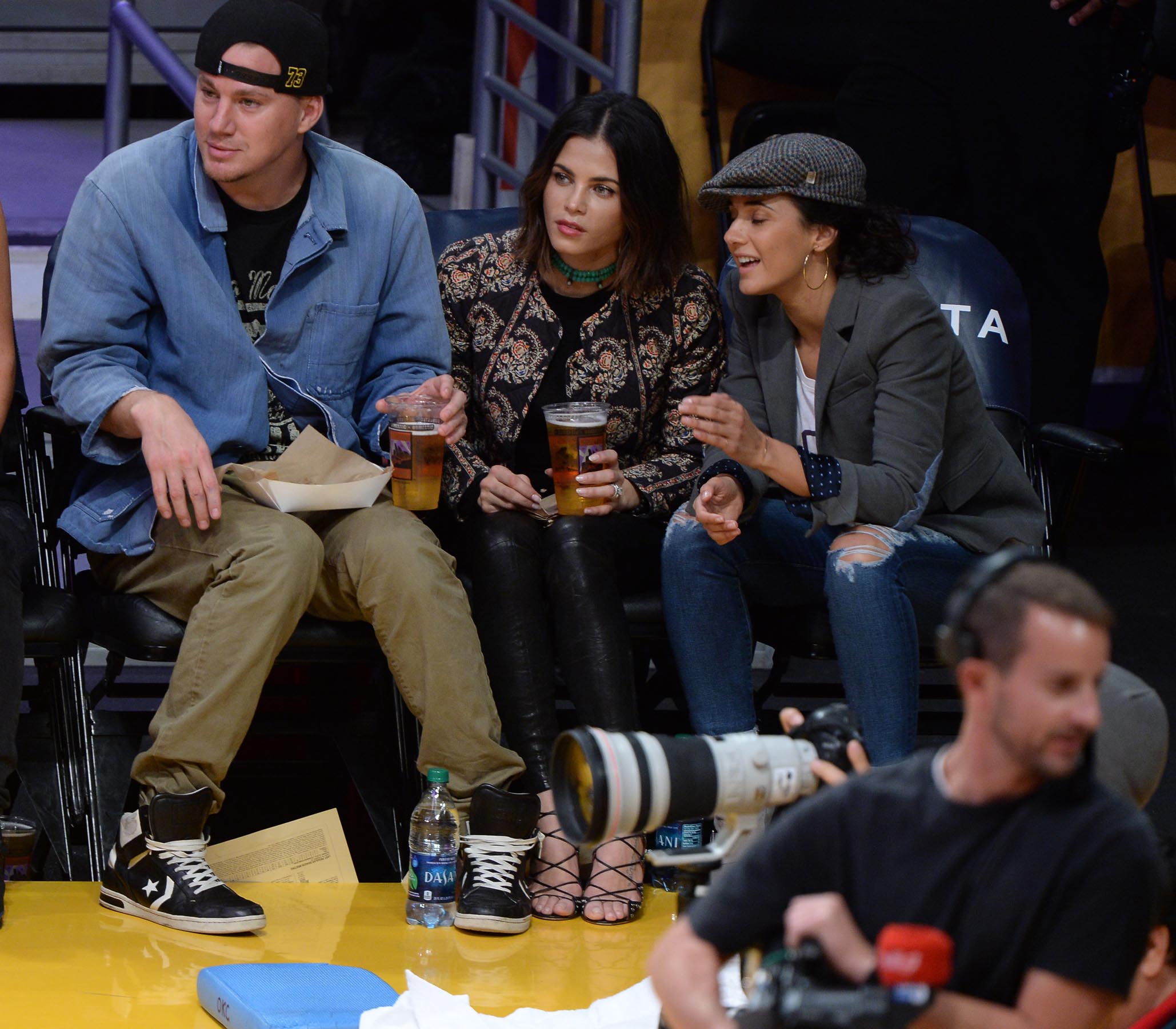 Jenna Dewan at the Staples Center to watch the Lakers