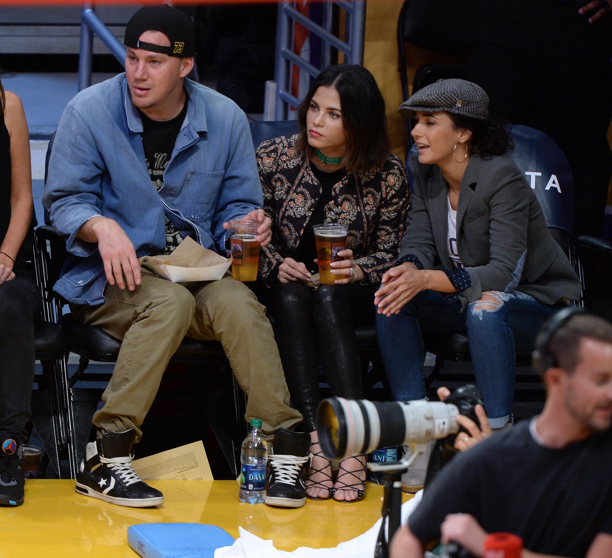 Jenna Dewan at the Staples Center to watch the Lakers