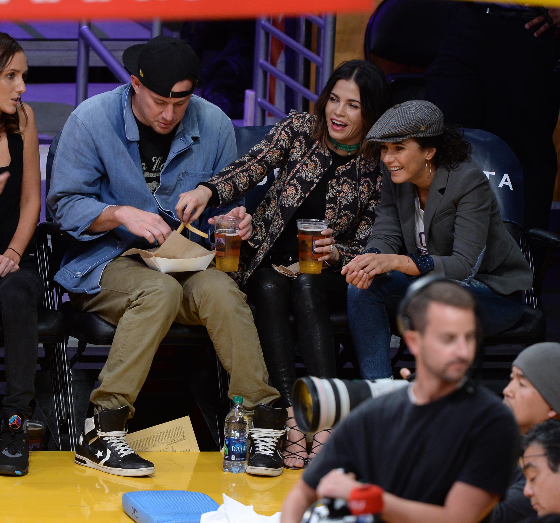 Jenna Dewan at the Staples Center to watch the Lakers